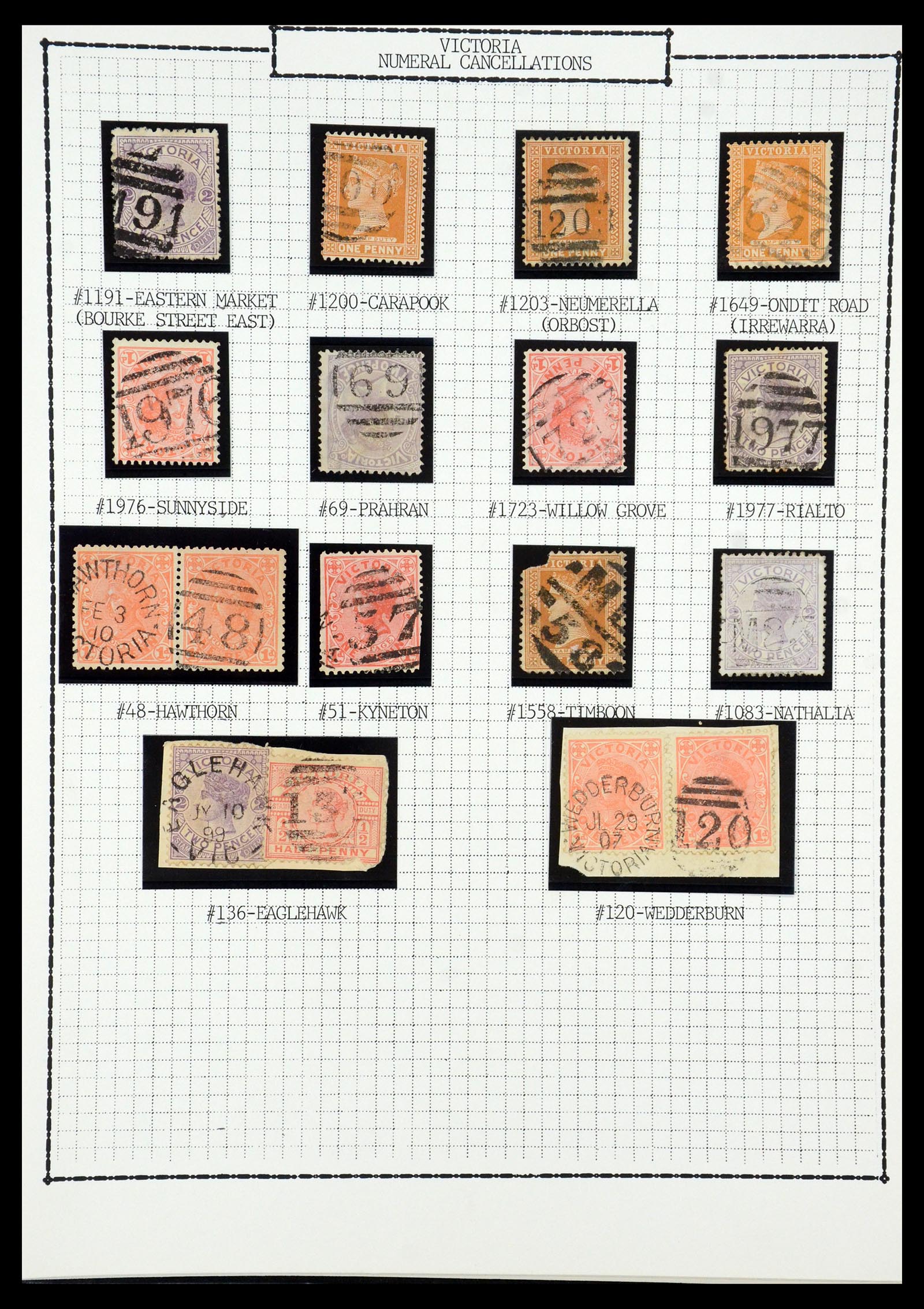 35507 018 - Postzegelverzameling 35507 Australische Staten stempels 1859-1899.