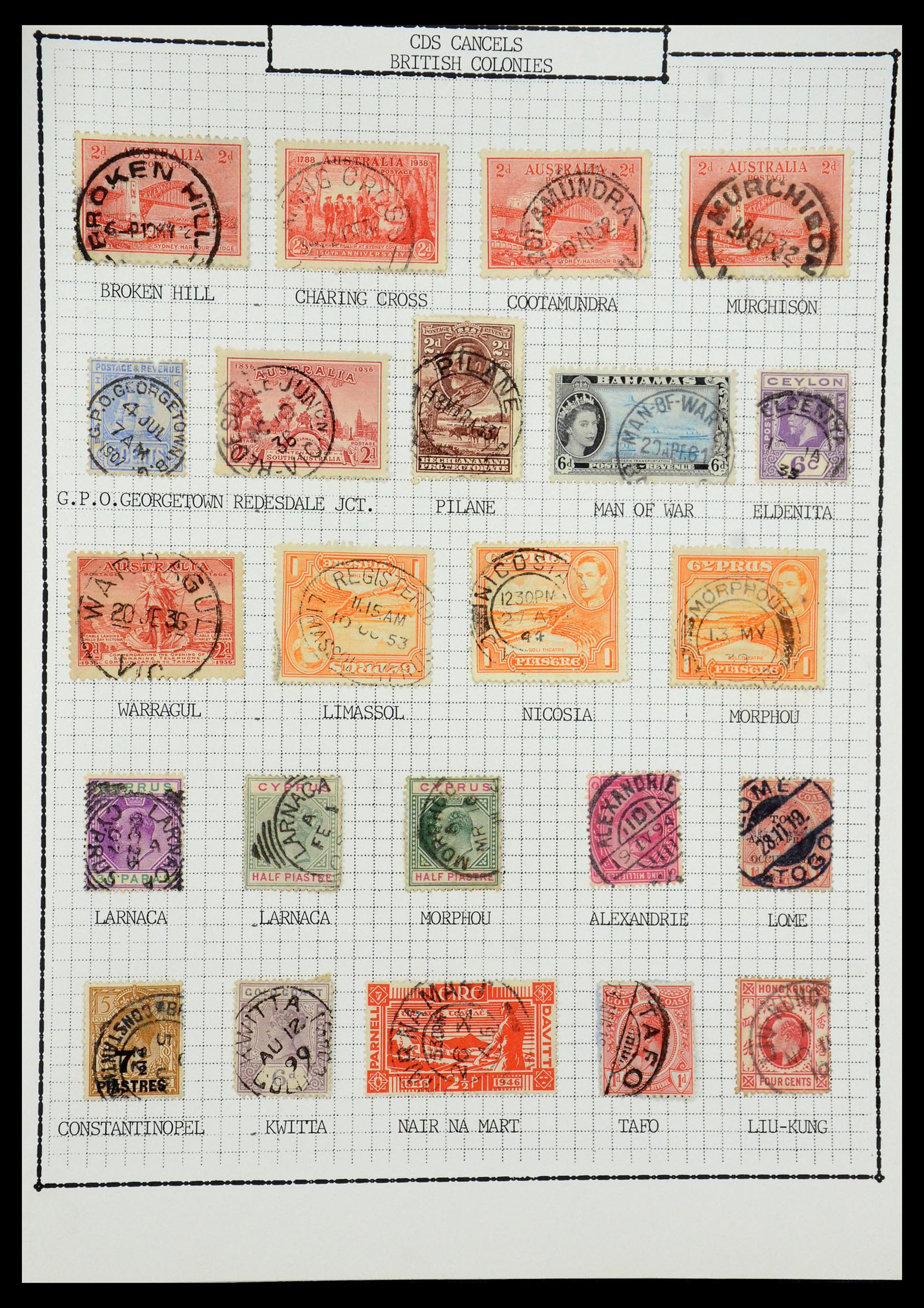 35507 035 - Stamp Collection 35507 Australian States cancels 1859-1899.