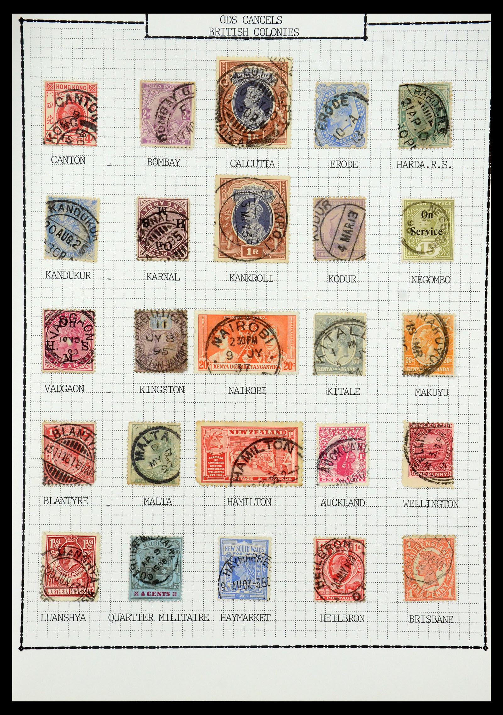 35507 036 - Stamp Collection 35507 Australian States cancels 1859-1899.
