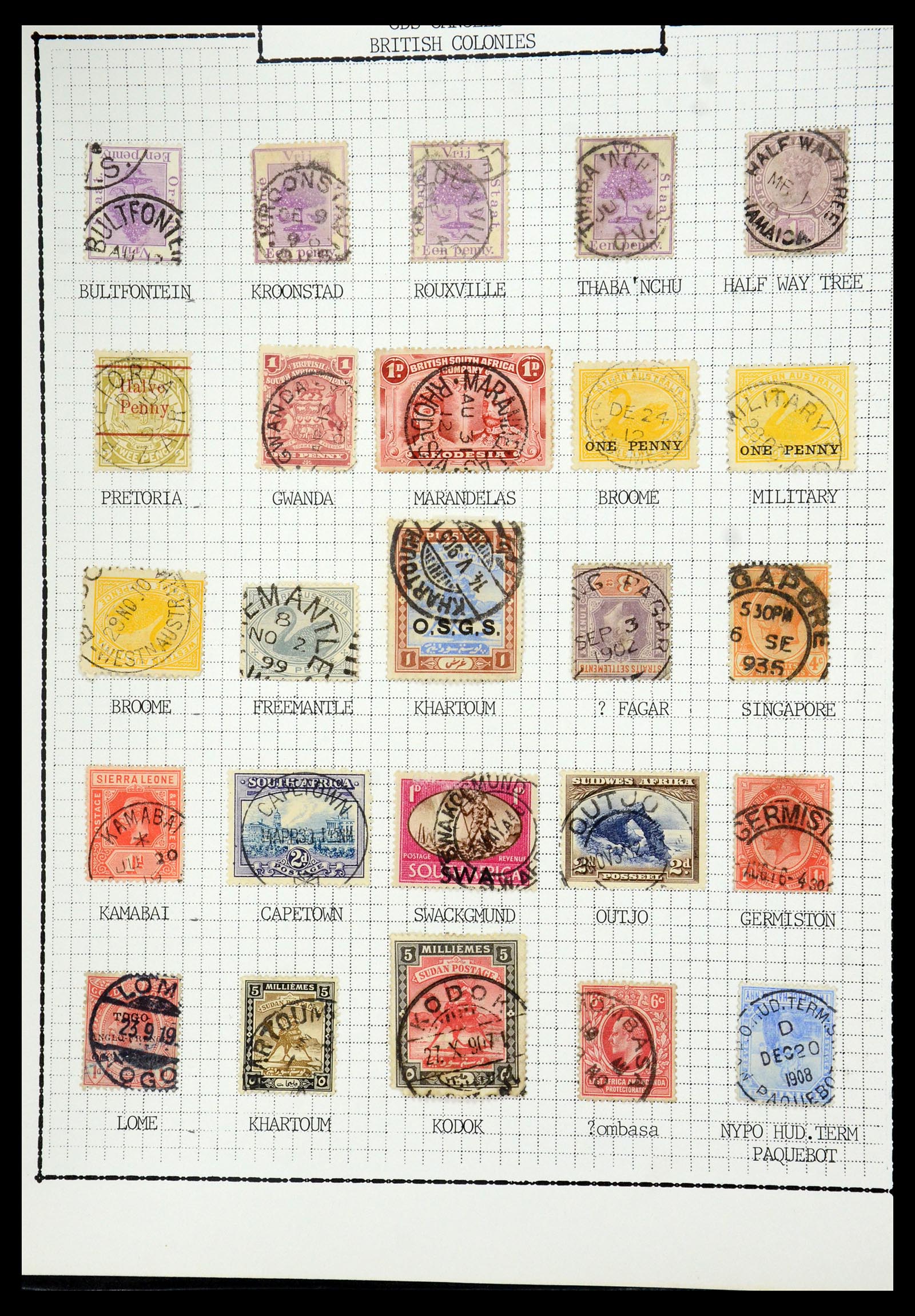 35507 037 - Stamp Collection 35507 Australian States cancels 1859-1899.