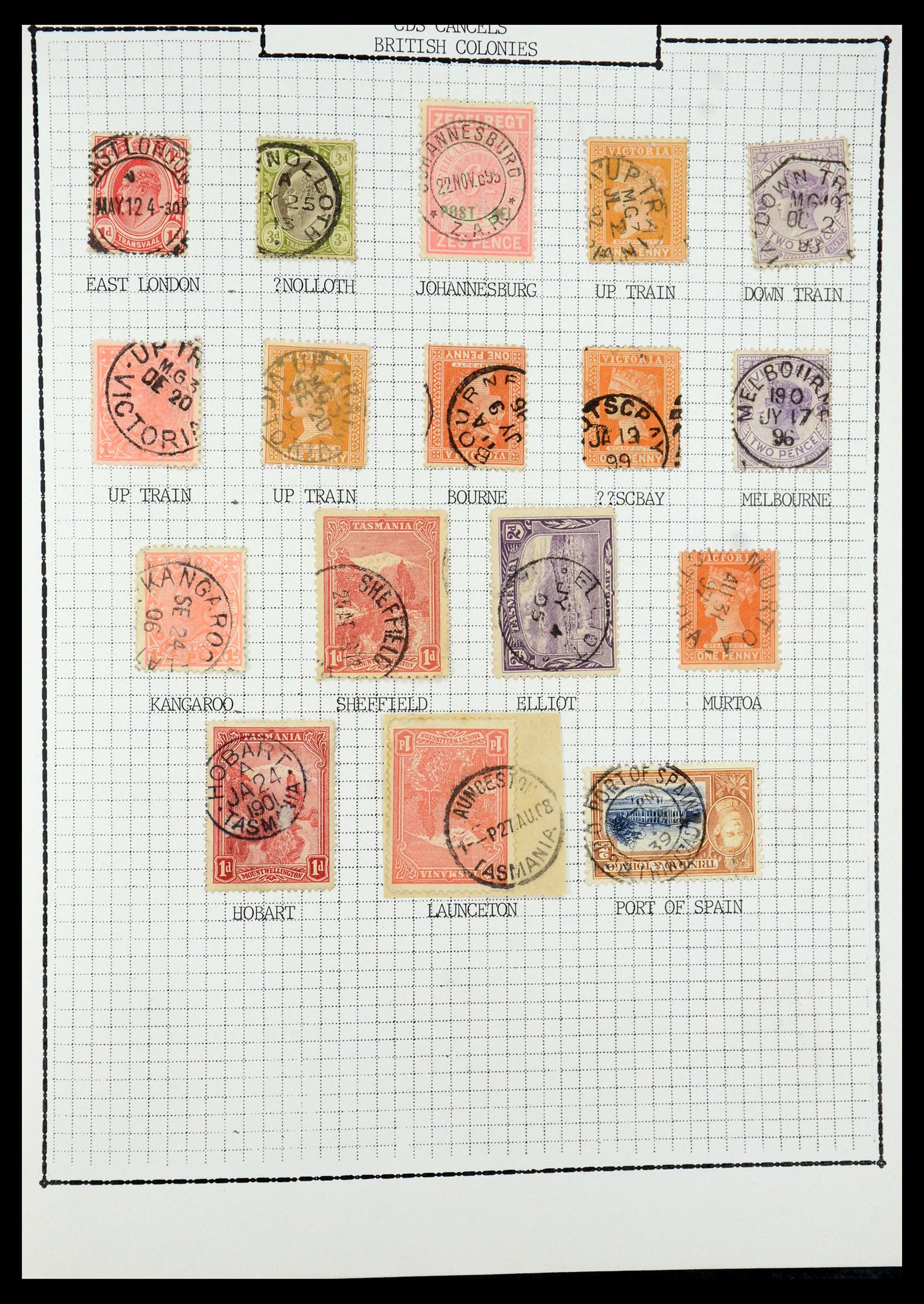 35507 038 - Stamp Collection 35507 Australian States cancels 1859-1899.