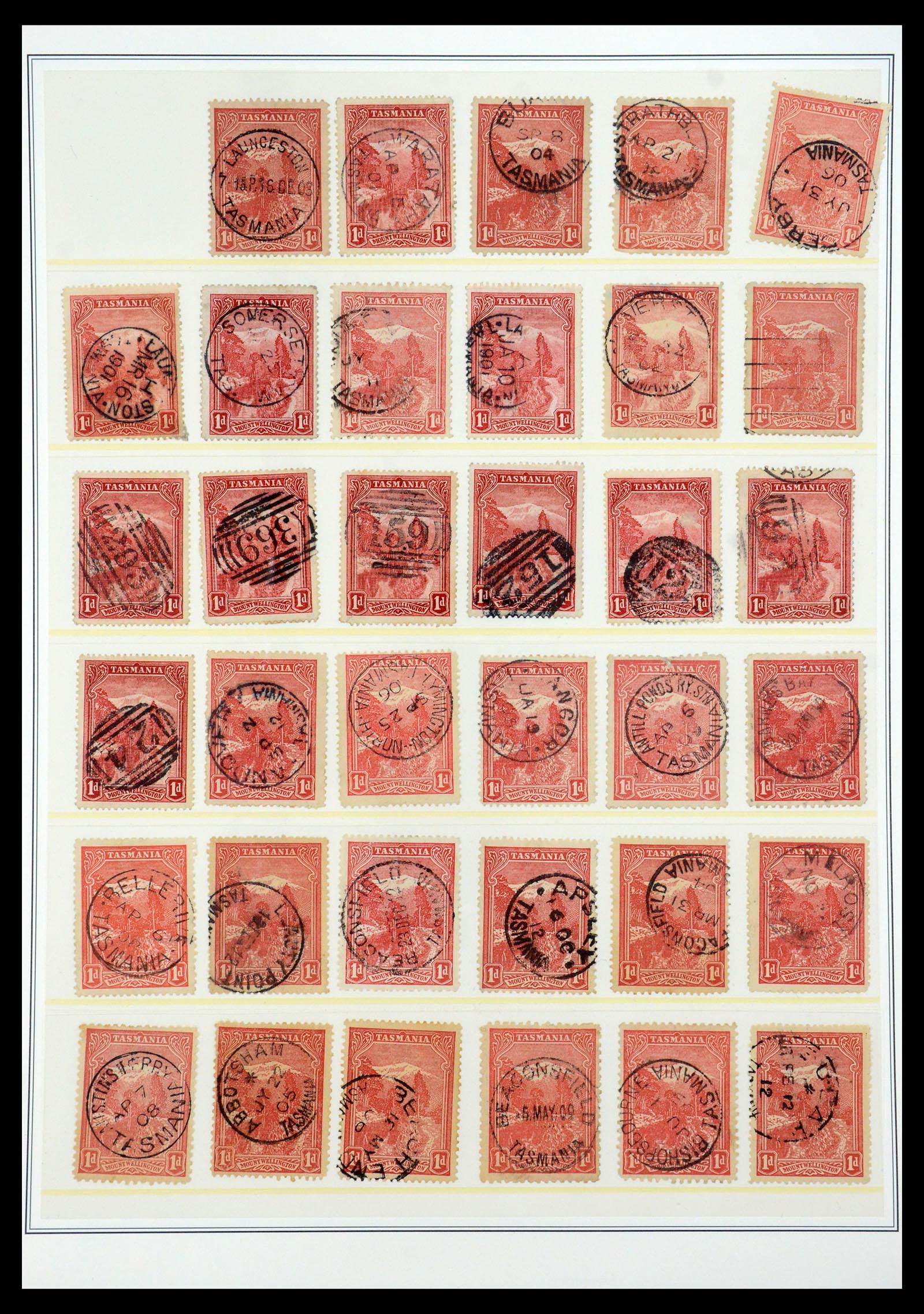 35508 002 - Postzegelverzameling 35508 Tasmanië stempelverzameling 1899-1908.