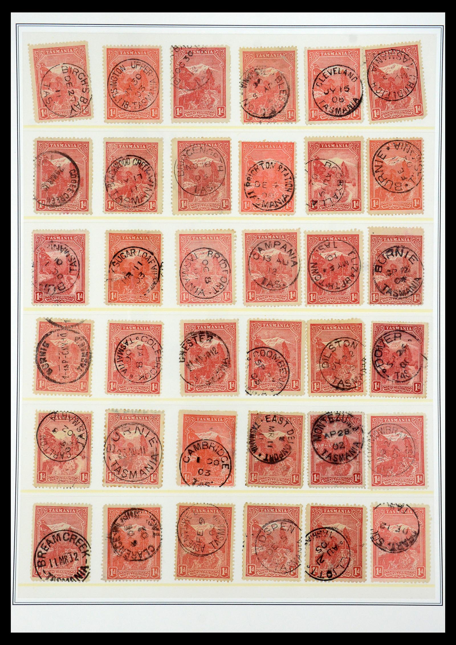 35508 003 - Postzegelverzameling 35508 Tasmanië stempelverzameling 1899-1908.