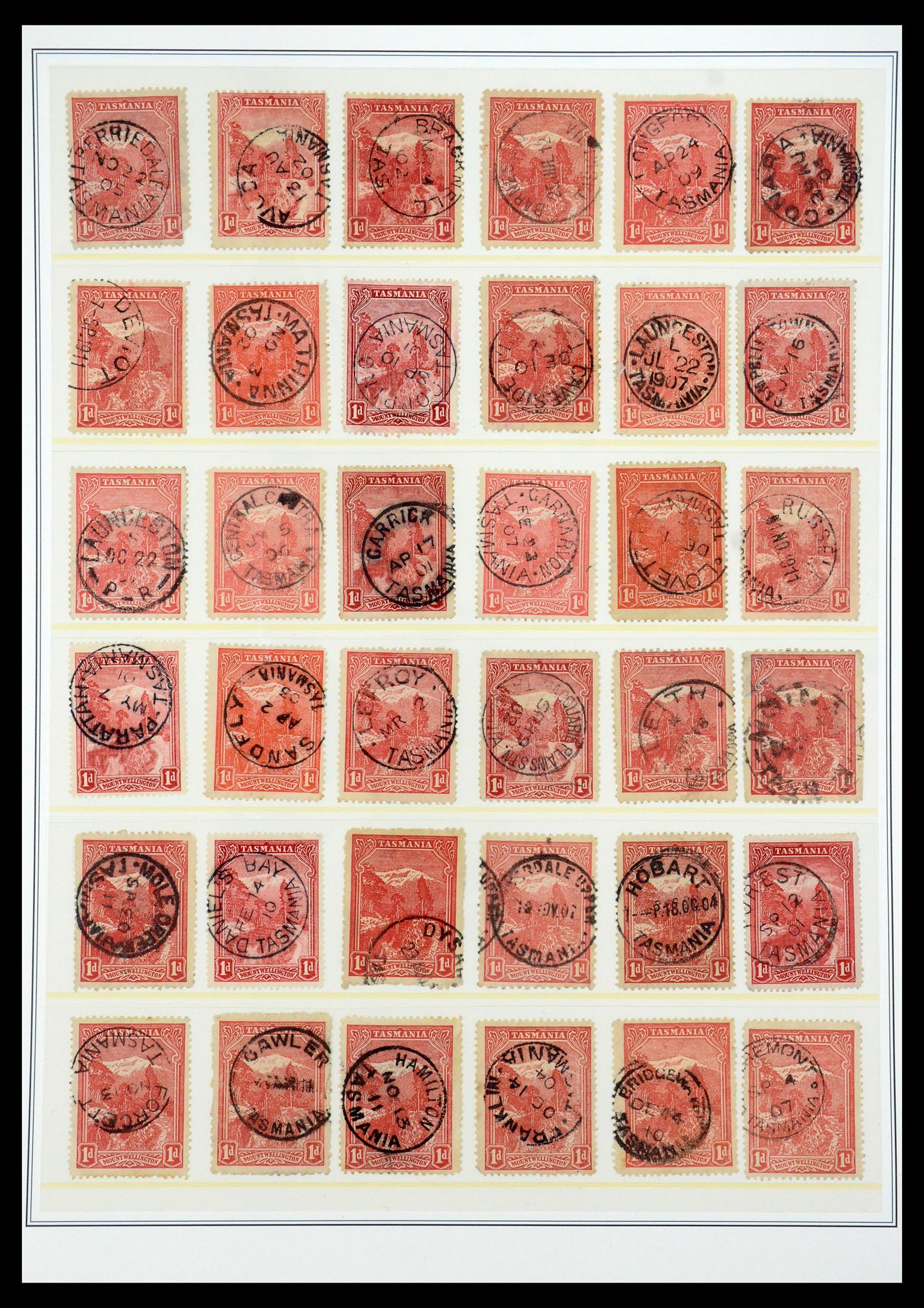 35508 004 - Postzegelverzameling 35508 Tasmanië stempelverzameling 1899-1908.