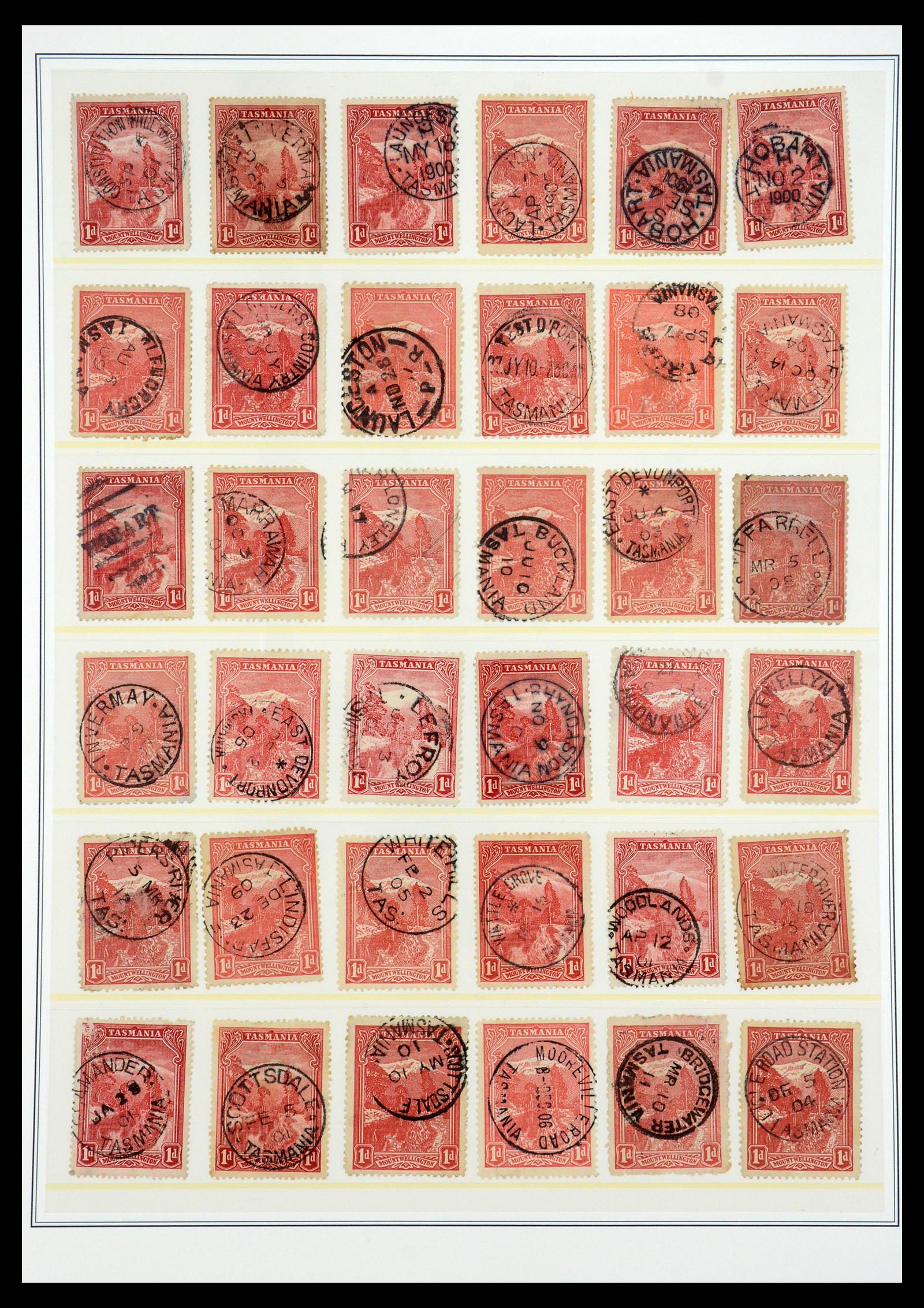 35508 007 - Postzegelverzameling 35508 Tasmanië stempelverzameling 1899-1908.