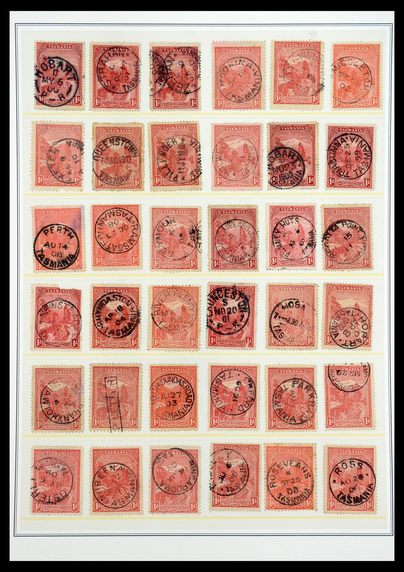 35508 008 - Postzegelverzameling 35508 Tasmanië stempelverzameling 1899-1908.