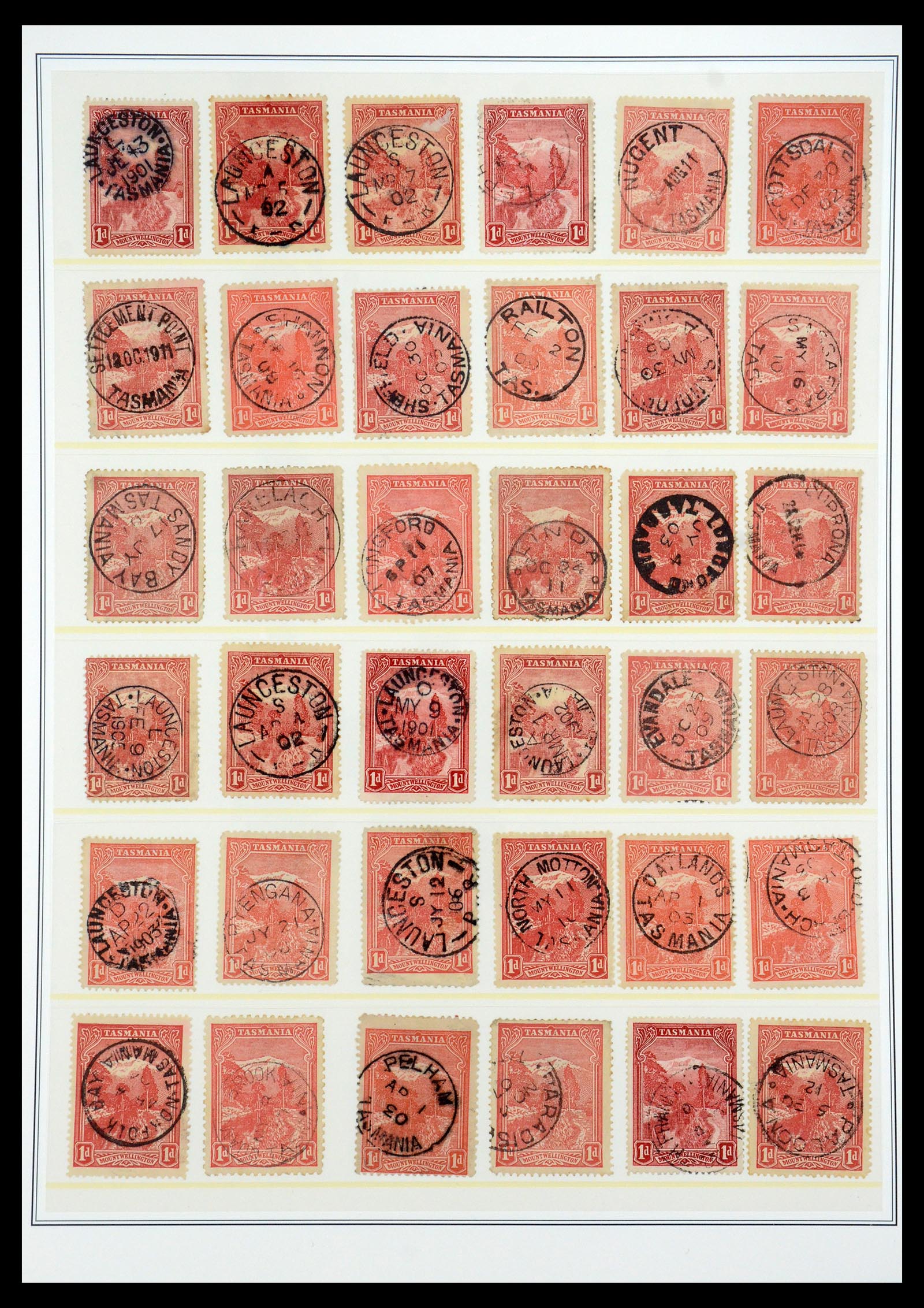 35508 009 - Postzegelverzameling 35508 Tasmanië stempelverzameling 1899-1908.