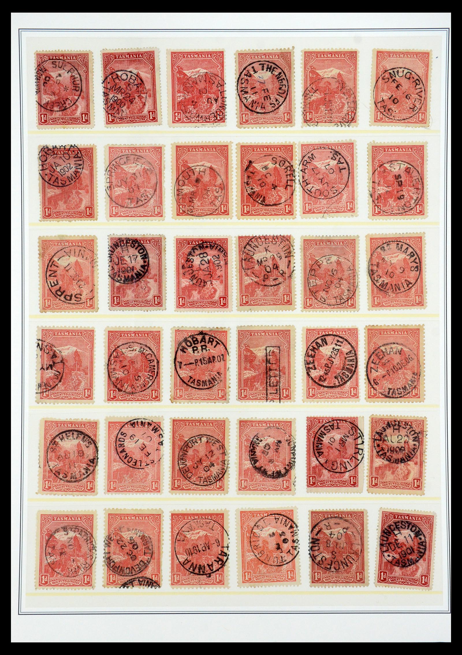 35508 011 - Postzegelverzameling 35508 Tasmanië stempelverzameling 1899-1908.