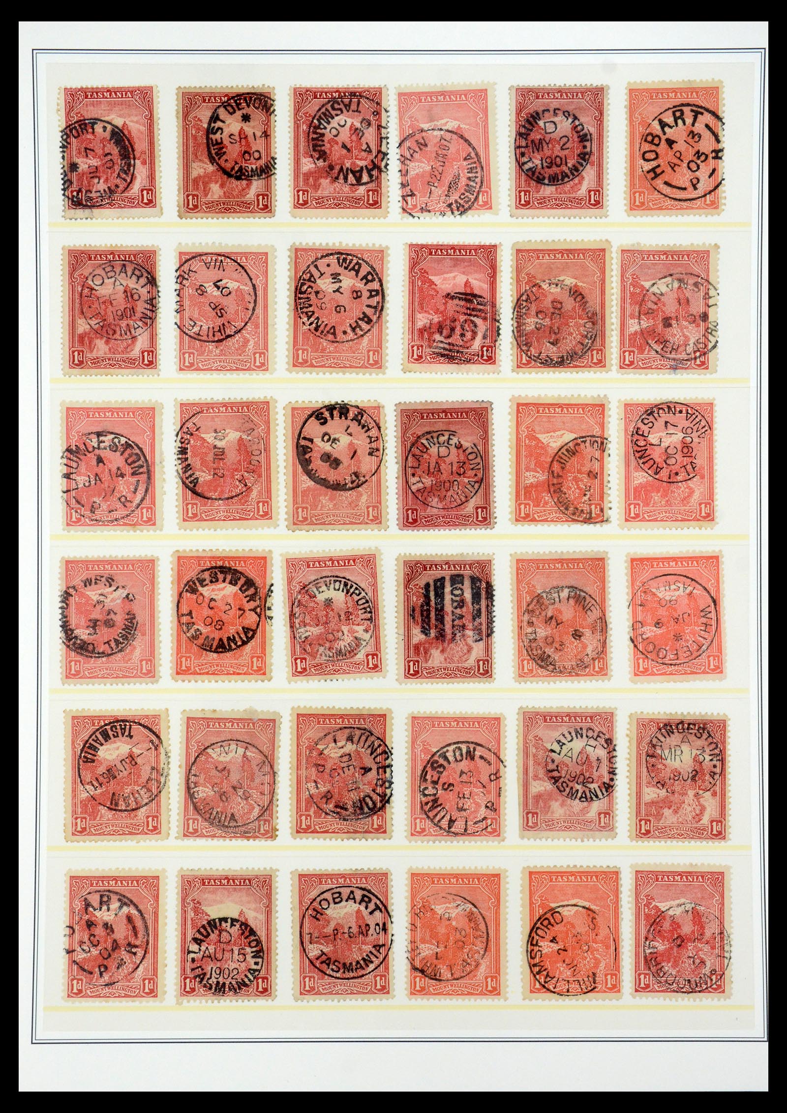 35508 012 - Postzegelverzameling 35508 Tasmanië stempelverzameling 1899-1908.
