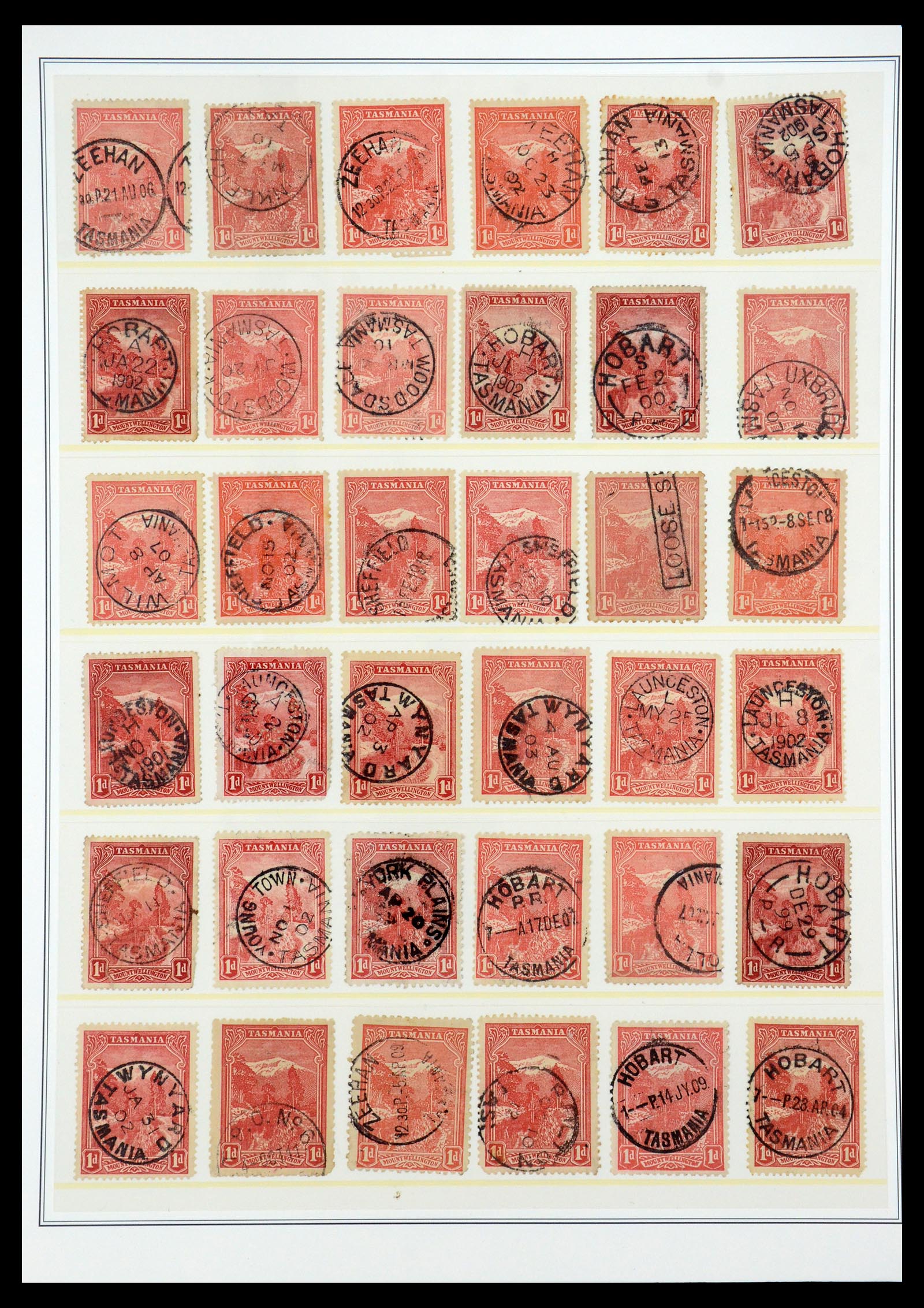 35508 013 - Postzegelverzameling 35508 Tasmanië stempelverzameling 1899-1908.