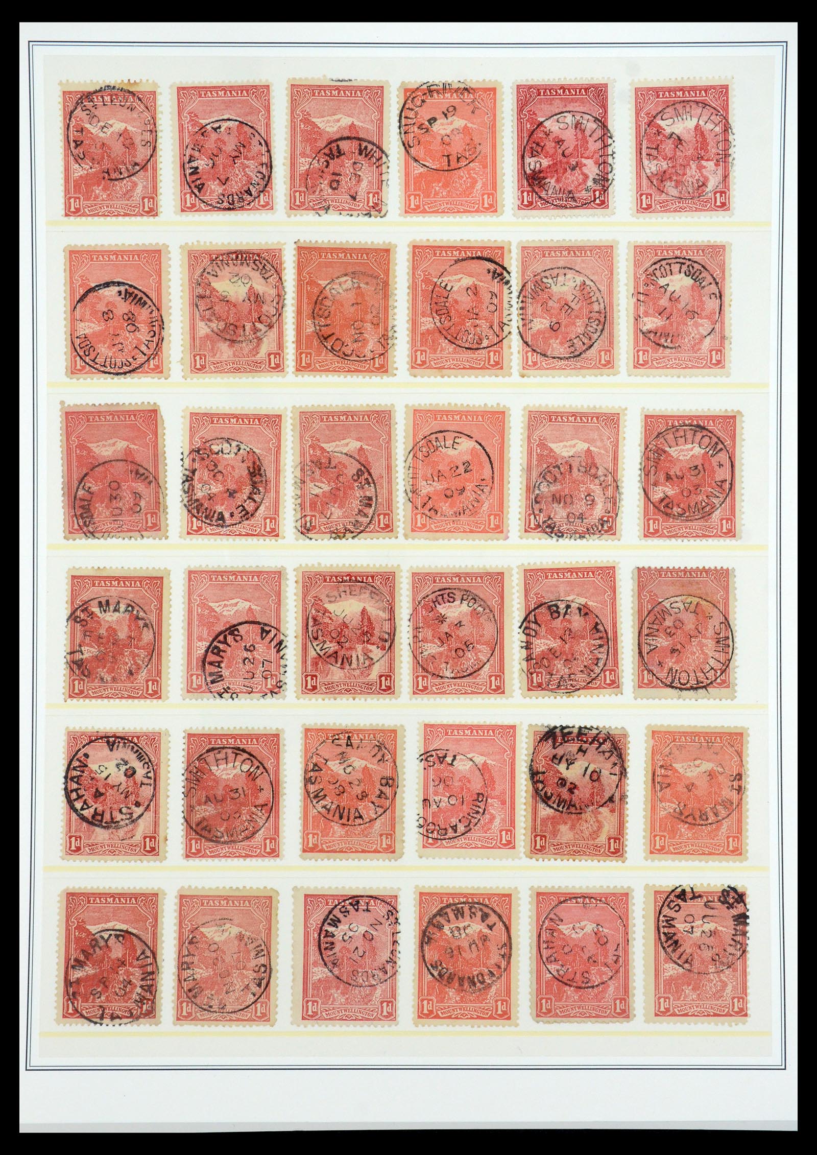 35508 017 - Postzegelverzameling 35508 Tasmanië stempelverzameling 1899-1908.