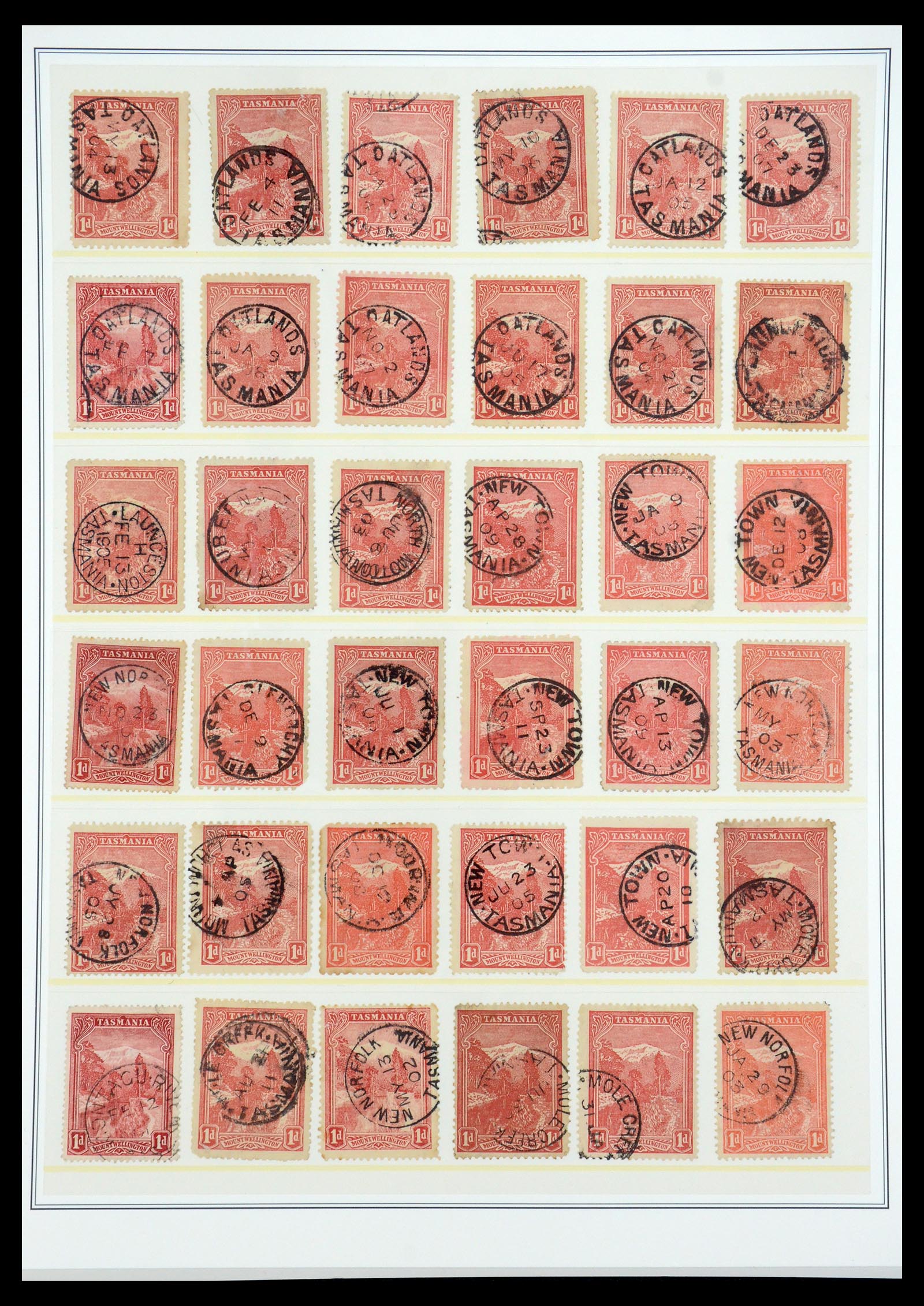 35508 020 - Postzegelverzameling 35508 Tasmanië stempelverzameling 1899-1908.