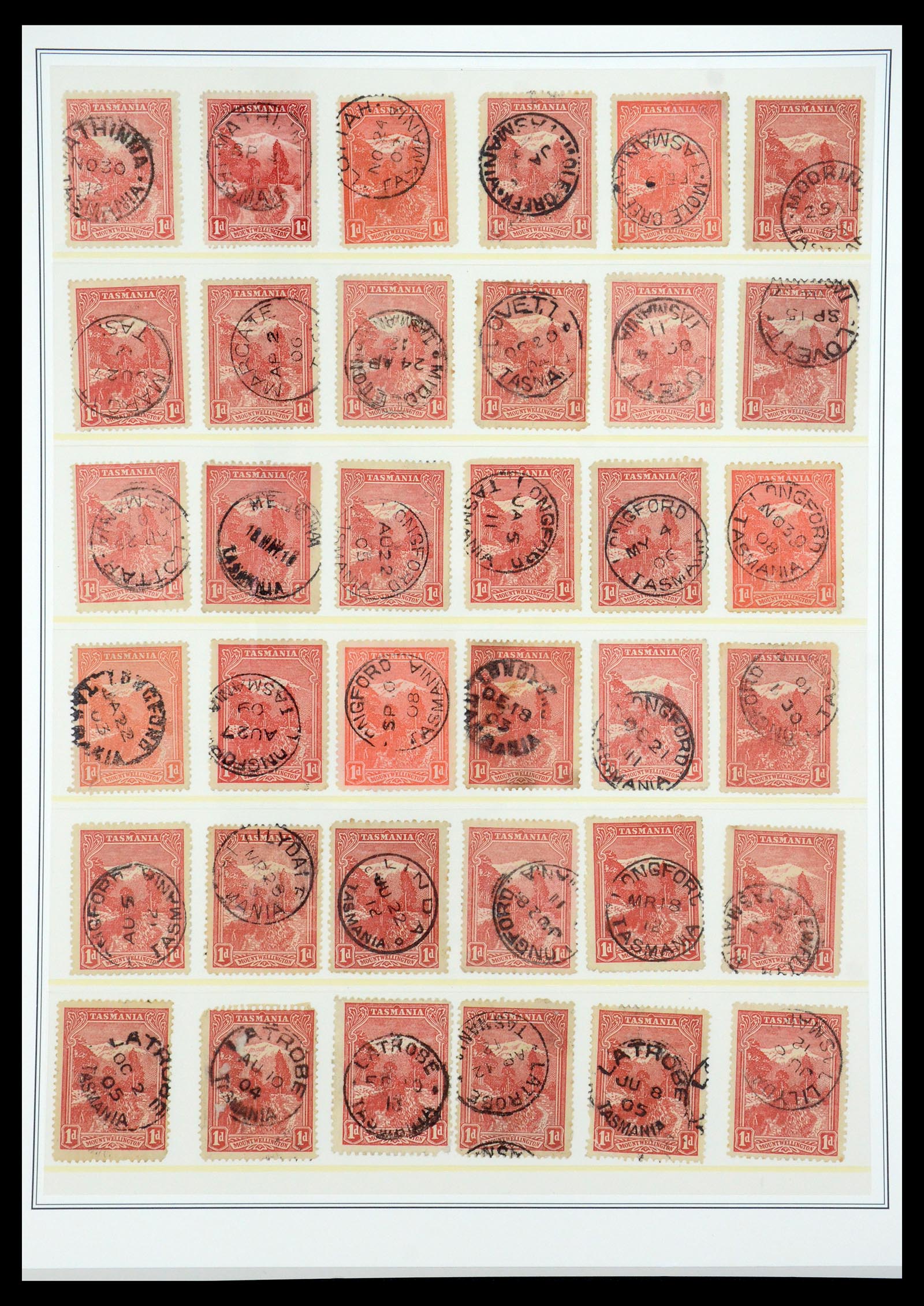 35508 021 - Postzegelverzameling 35508 Tasmanië stempelverzameling 1899-1908.
