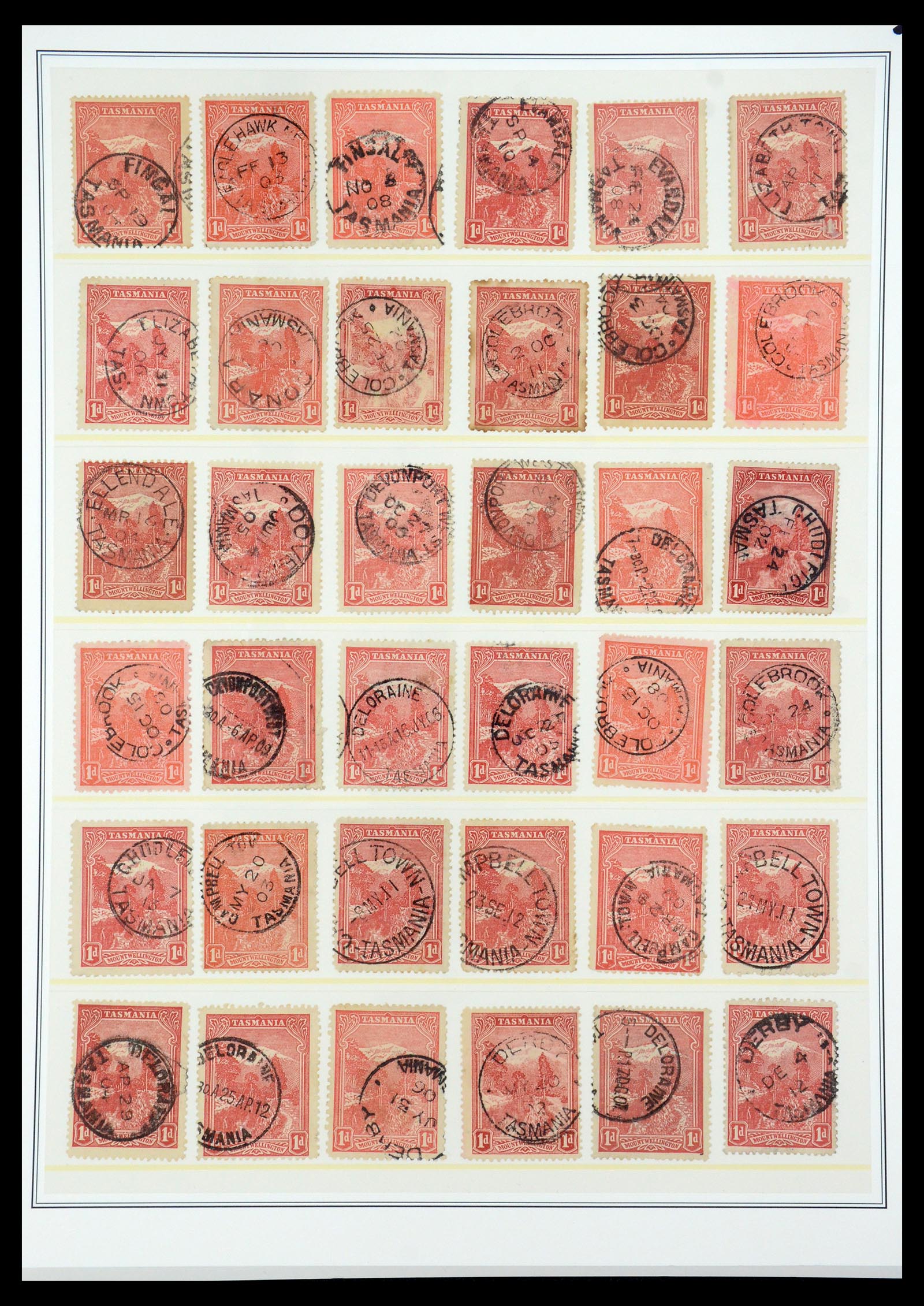 35508 024 - Postzegelverzameling 35508 Tasmanië stempelverzameling 1899-1908.