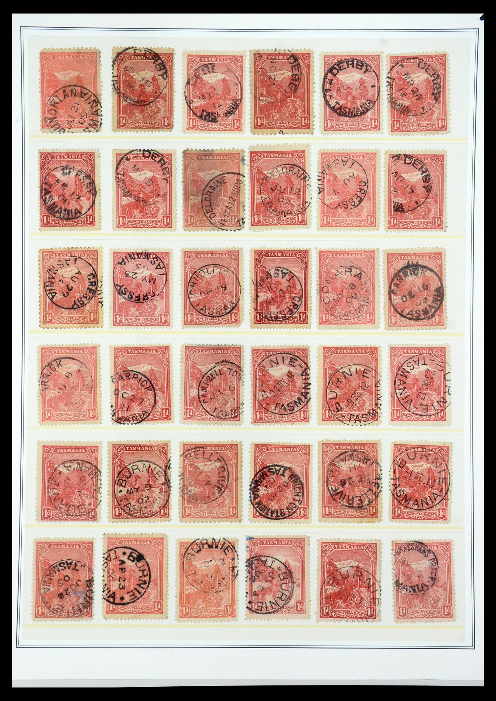 35508 025 - Postzegelverzameling 35508 Tasmanië stempelverzameling 1899-1908.