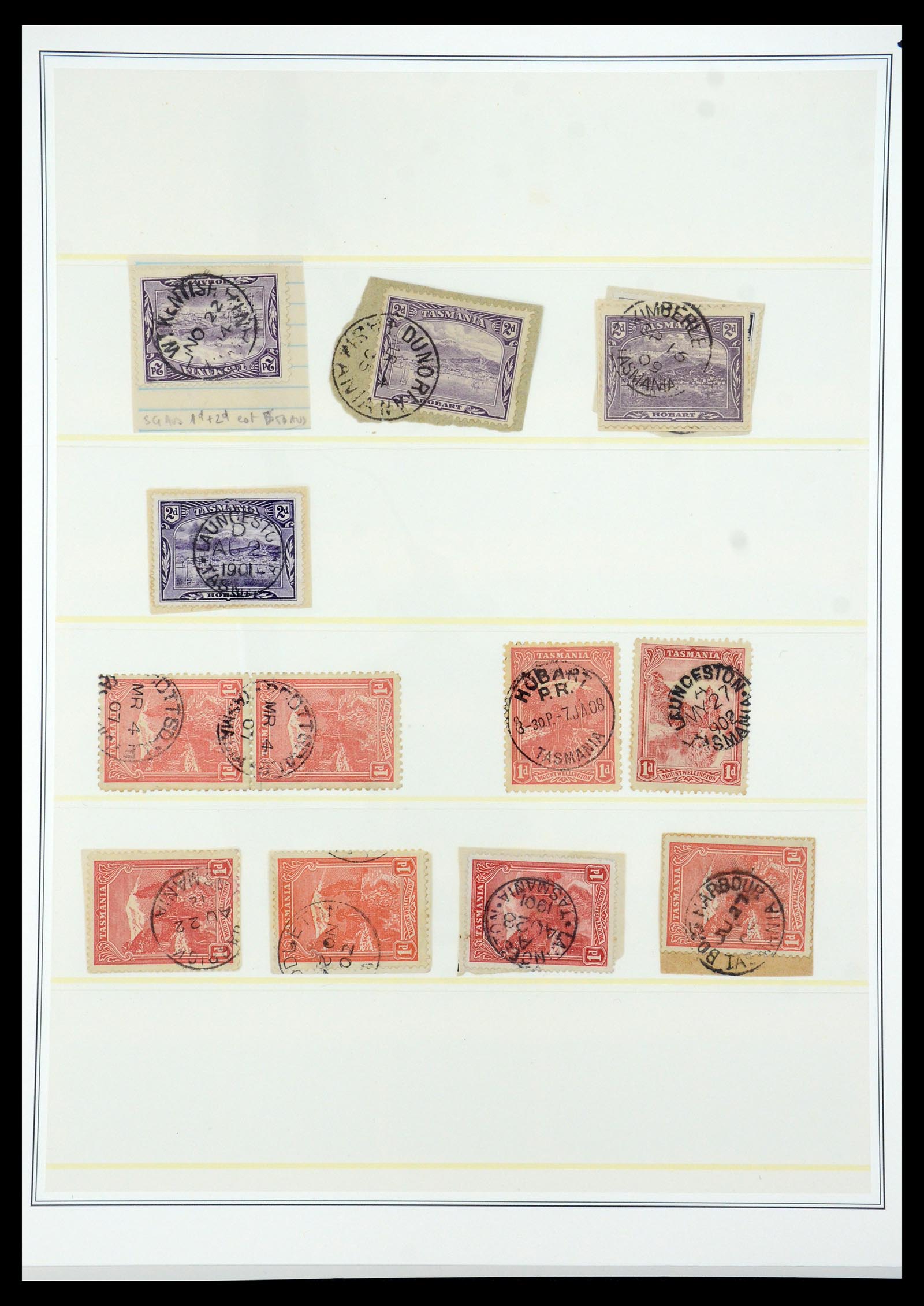 35508 027 - Postzegelverzameling 35508 Tasmanië stempelverzameling 1899-1908.