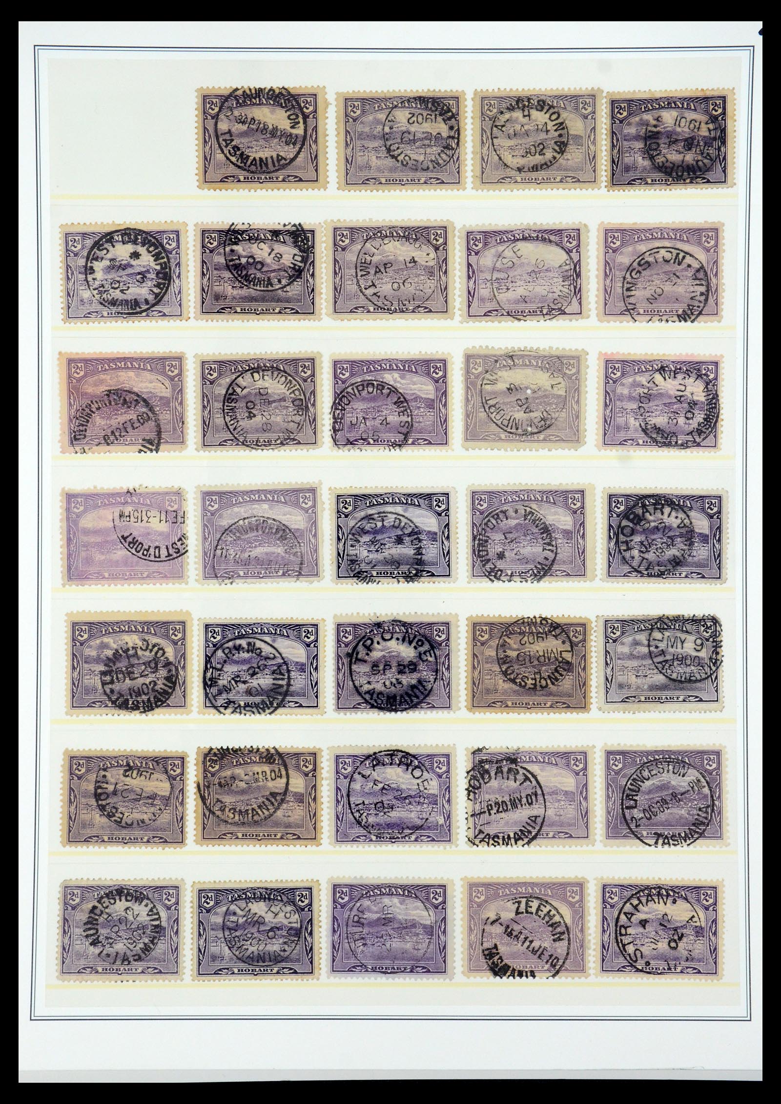 35508 028 - Stamp Collection 35508 Tasmania cancel collection 1899-1908.