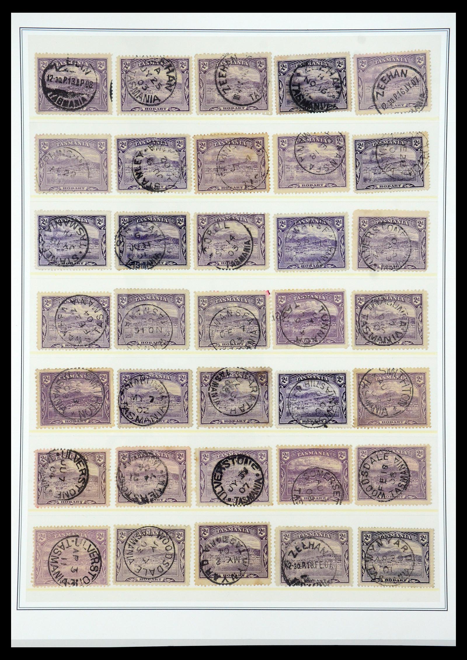 35508 029 - Stamp Collection 35508 Tasmania cancel collection 1899-1908.