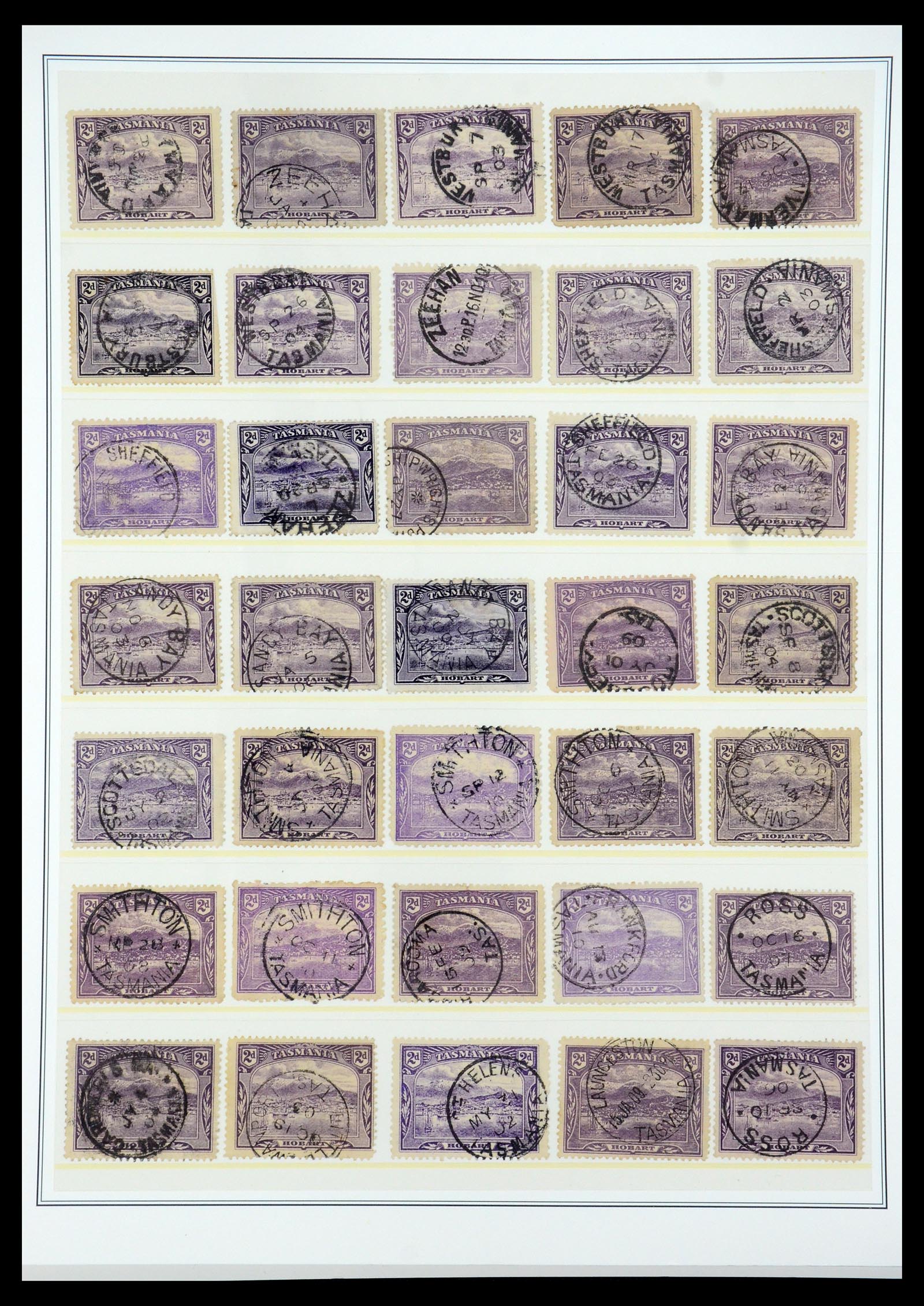 35508 030 - Stamp Collection 35508 Tasmania cancel collection 1899-1908.