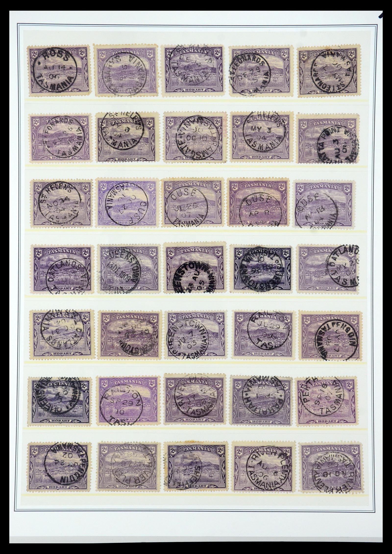 35508 031 - Stamp Collection 35508 Tasmania cancel collection 1899-1908.