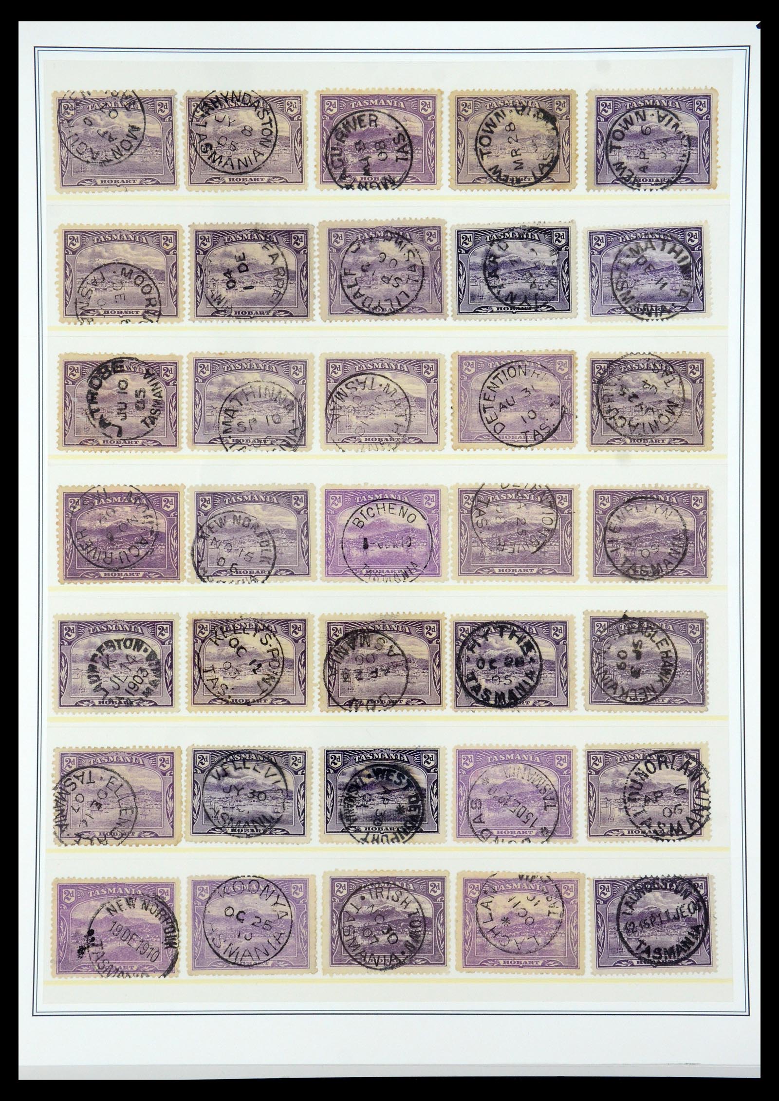 35508 032 - Stamp Collection 35508 Tasmania cancel collection 1899-1908.