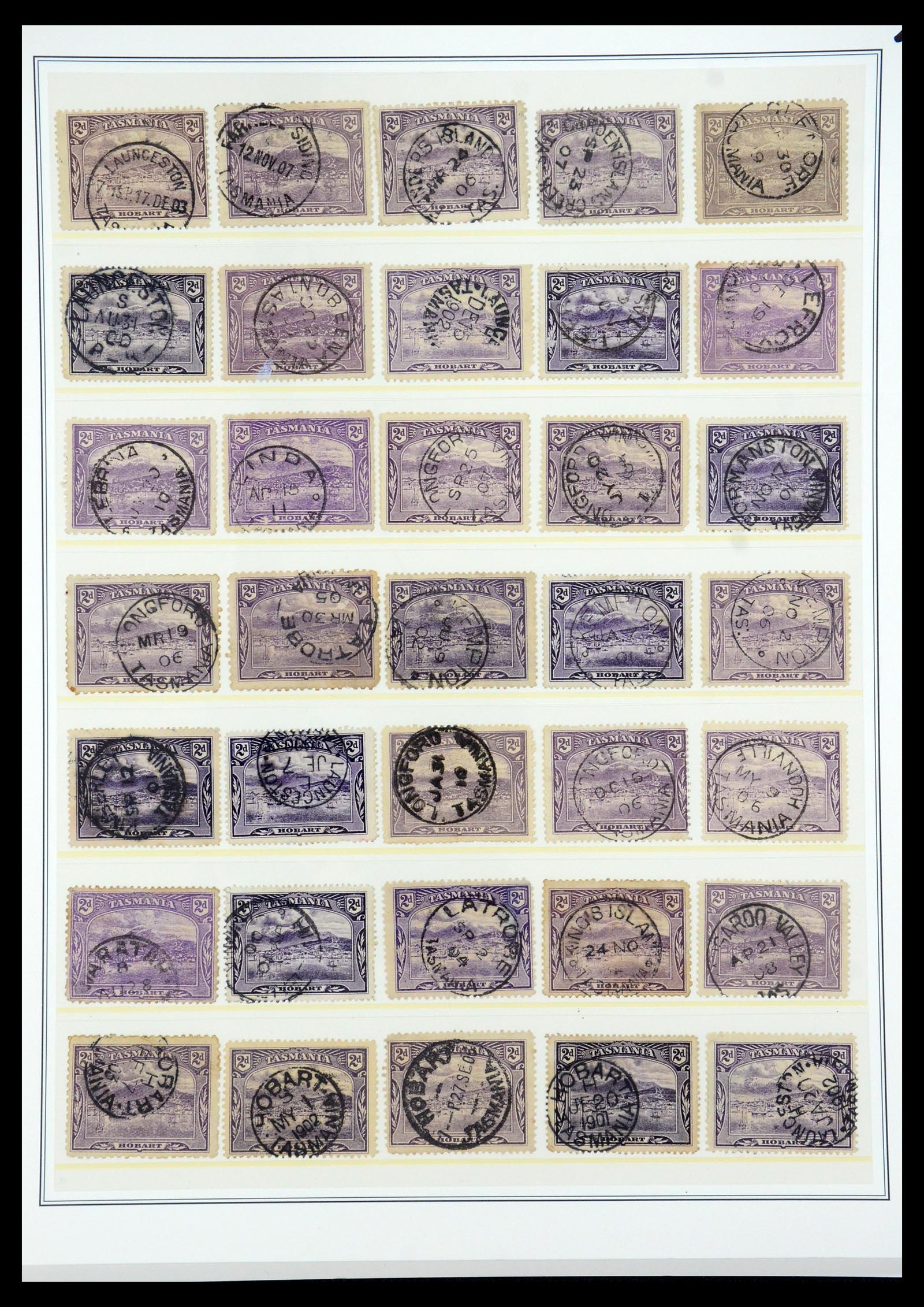 35508 033 - Stamp Collection 35508 Tasmania cancel collection 1899-1908.