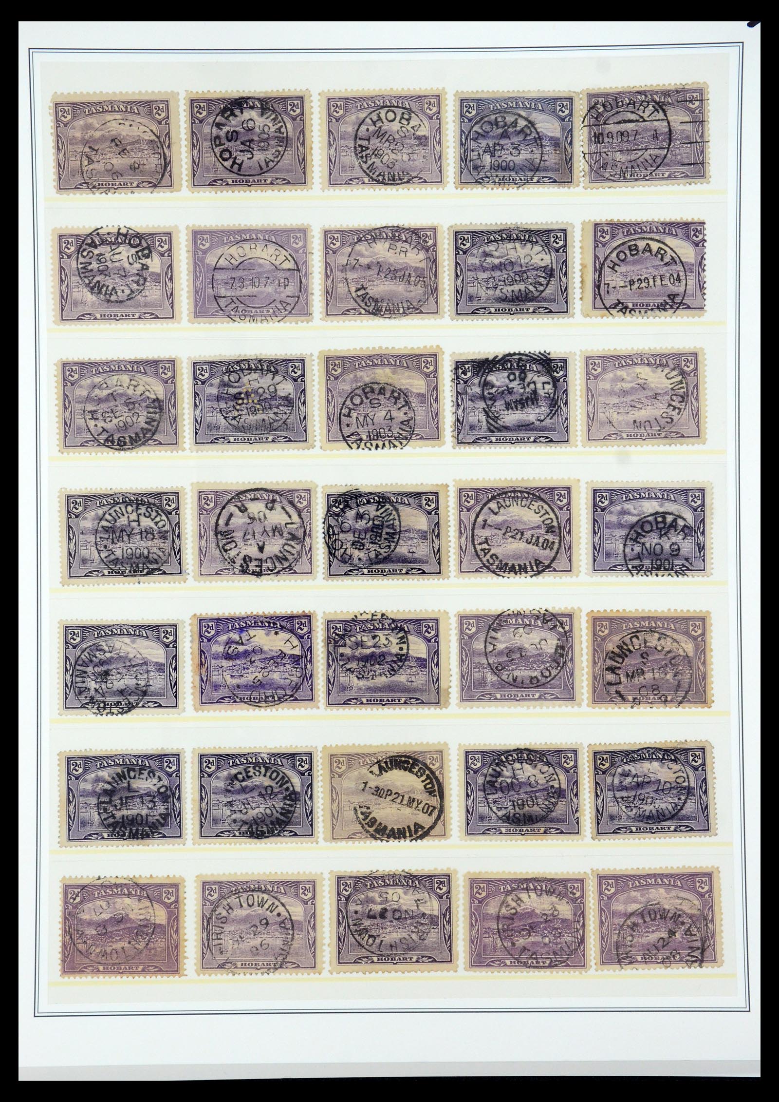 35508 034 - Stamp Collection 35508 Tasmania cancel collection 1899-1908.