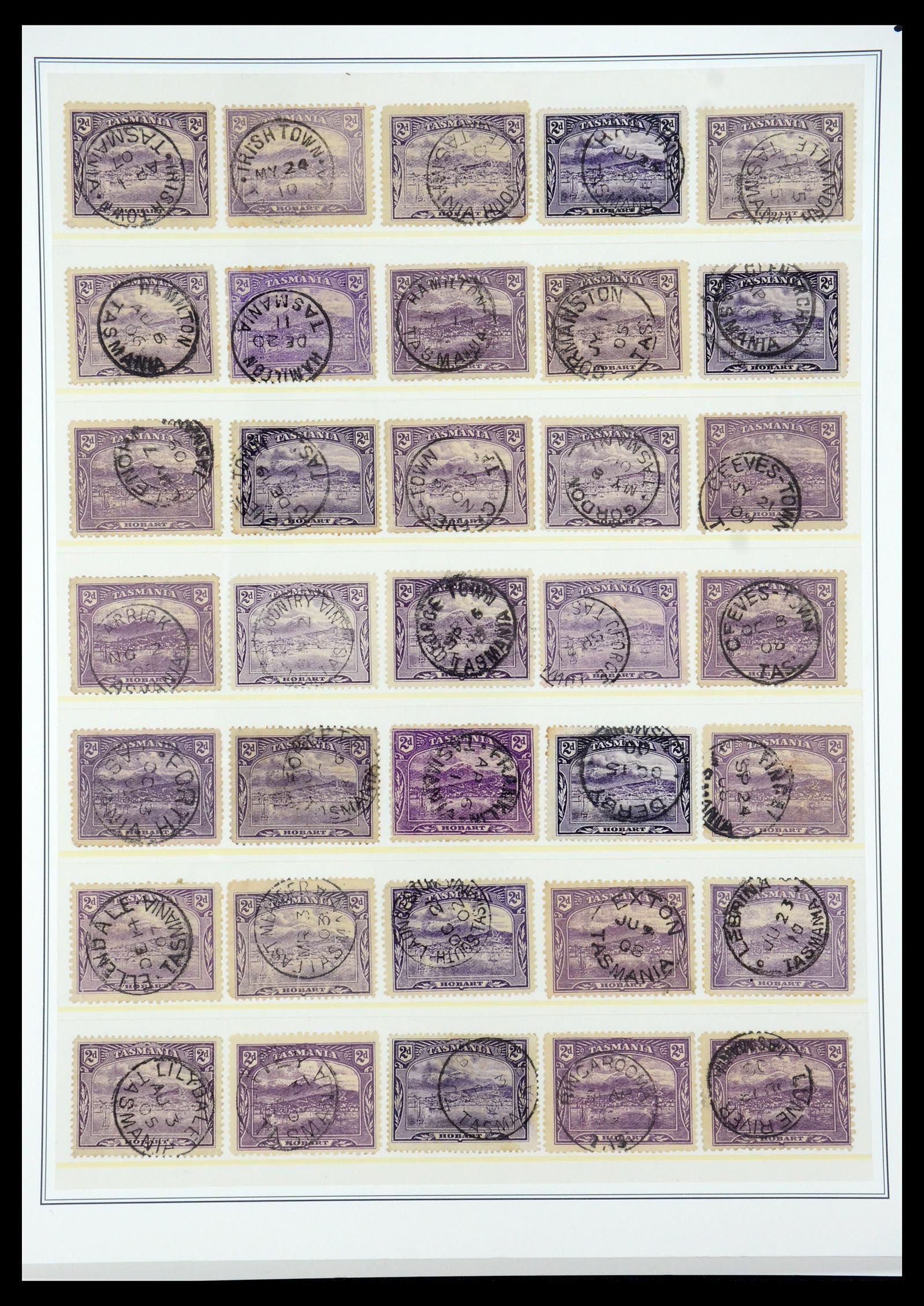 35508 035 - Stamp Collection 35508 Tasmania cancel collection 1899-1908.