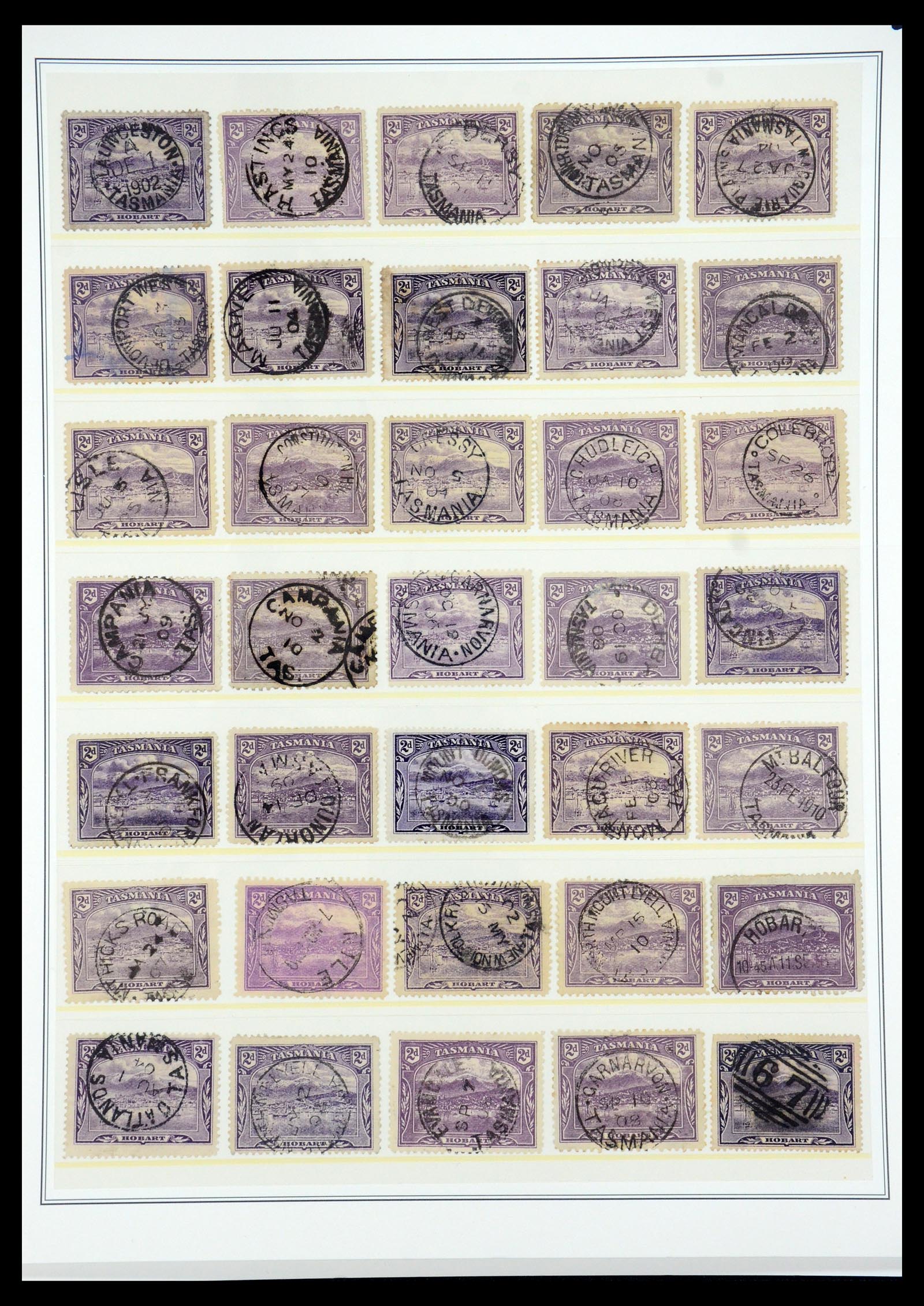 35508 036 - Stamp Collection 35508 Tasmania cancel collection 1899-1908.