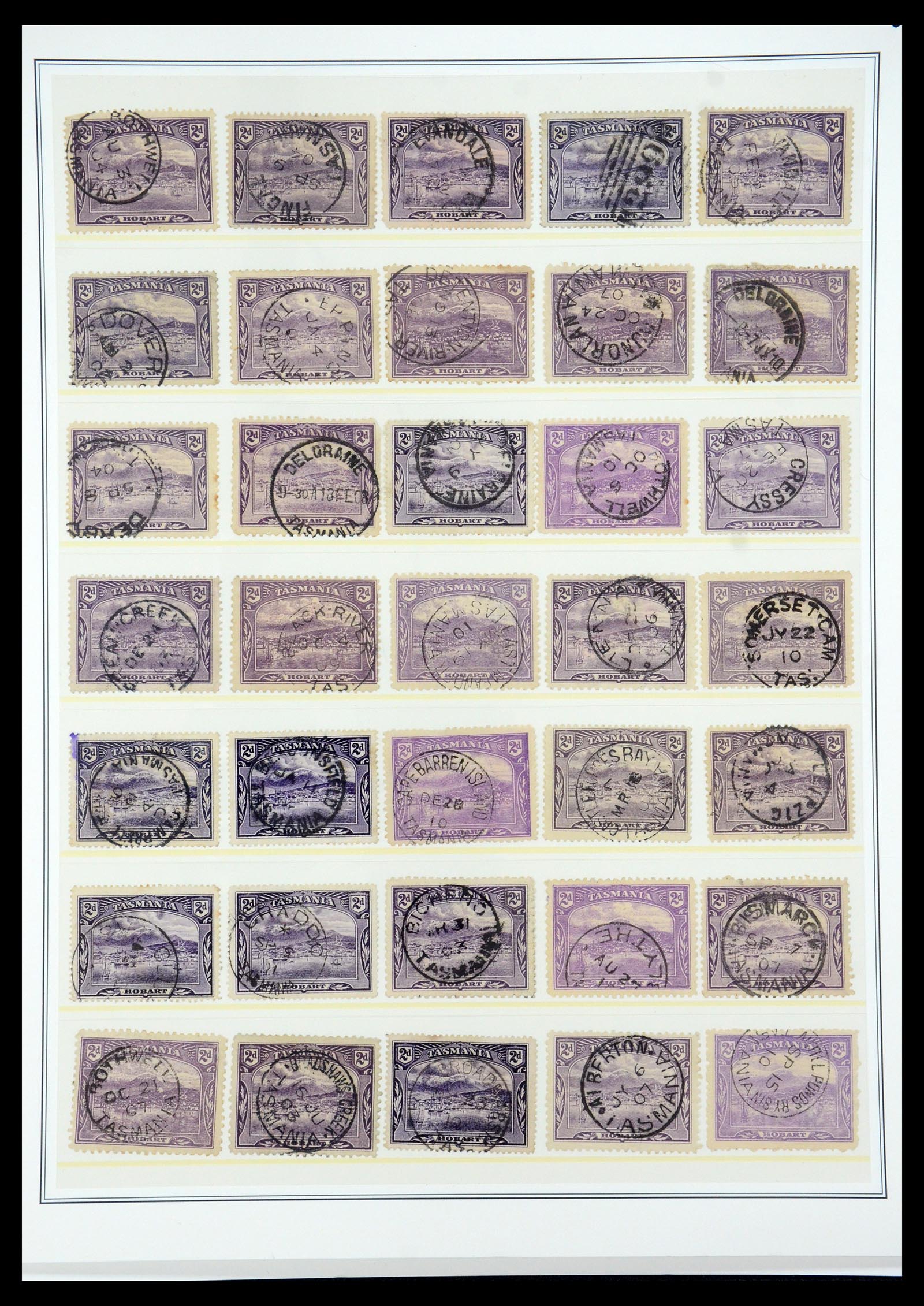 35508 037 - Stamp Collection 35508 Tasmania cancel collection 1899-1908.