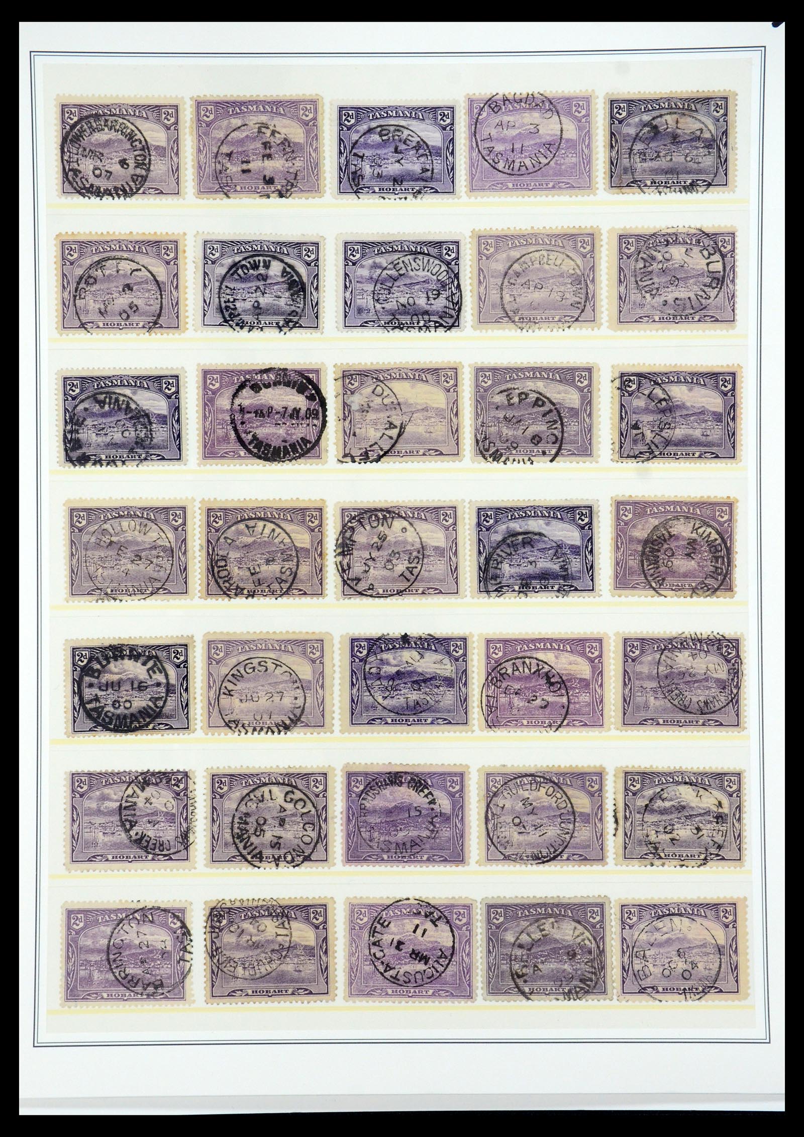 35508 038 - Stamp Collection 35508 Tasmania cancel collection 1899-1908.