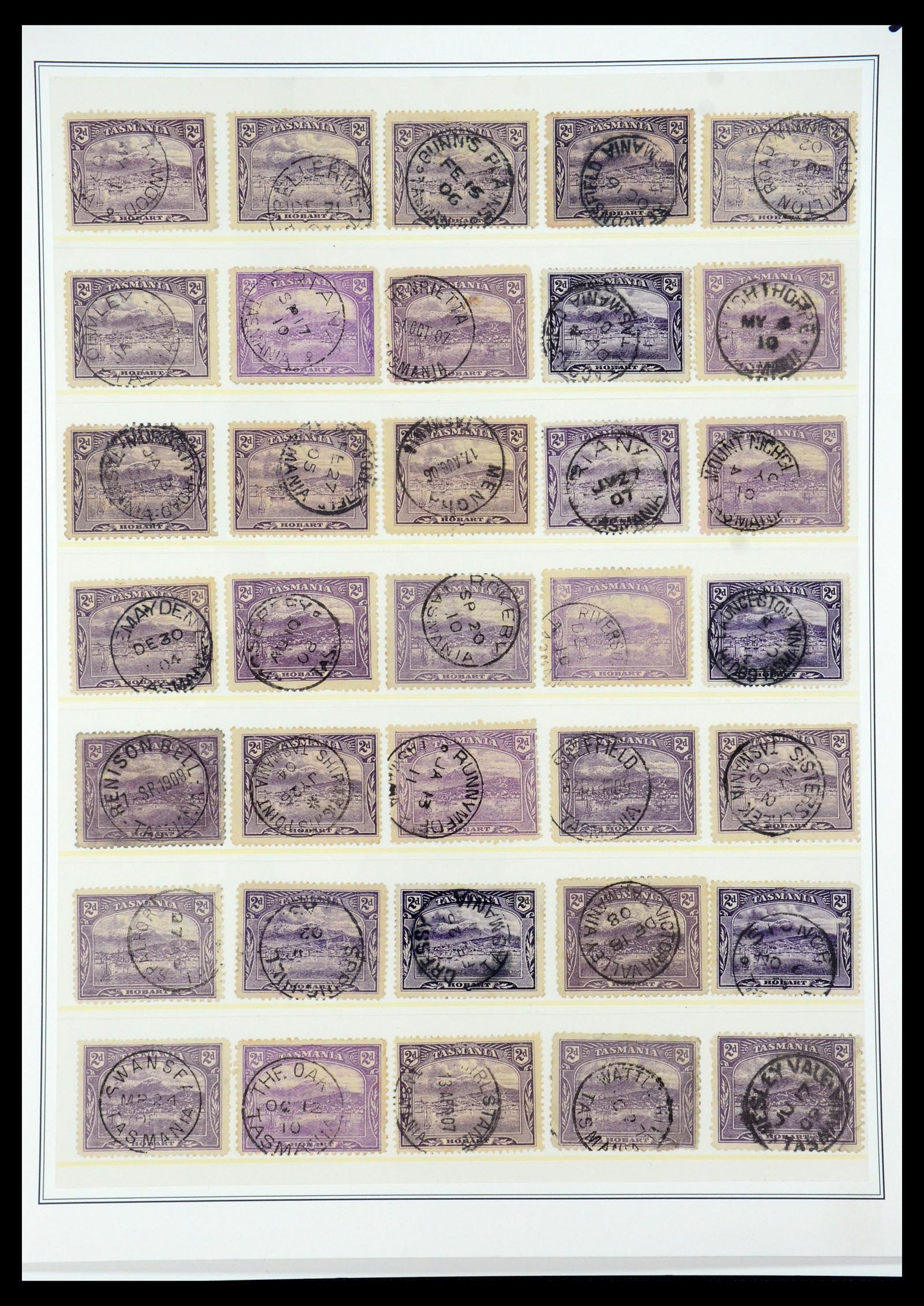 35508 039 - Stamp Collection 35508 Tasmania cancel collection 1899-1908.