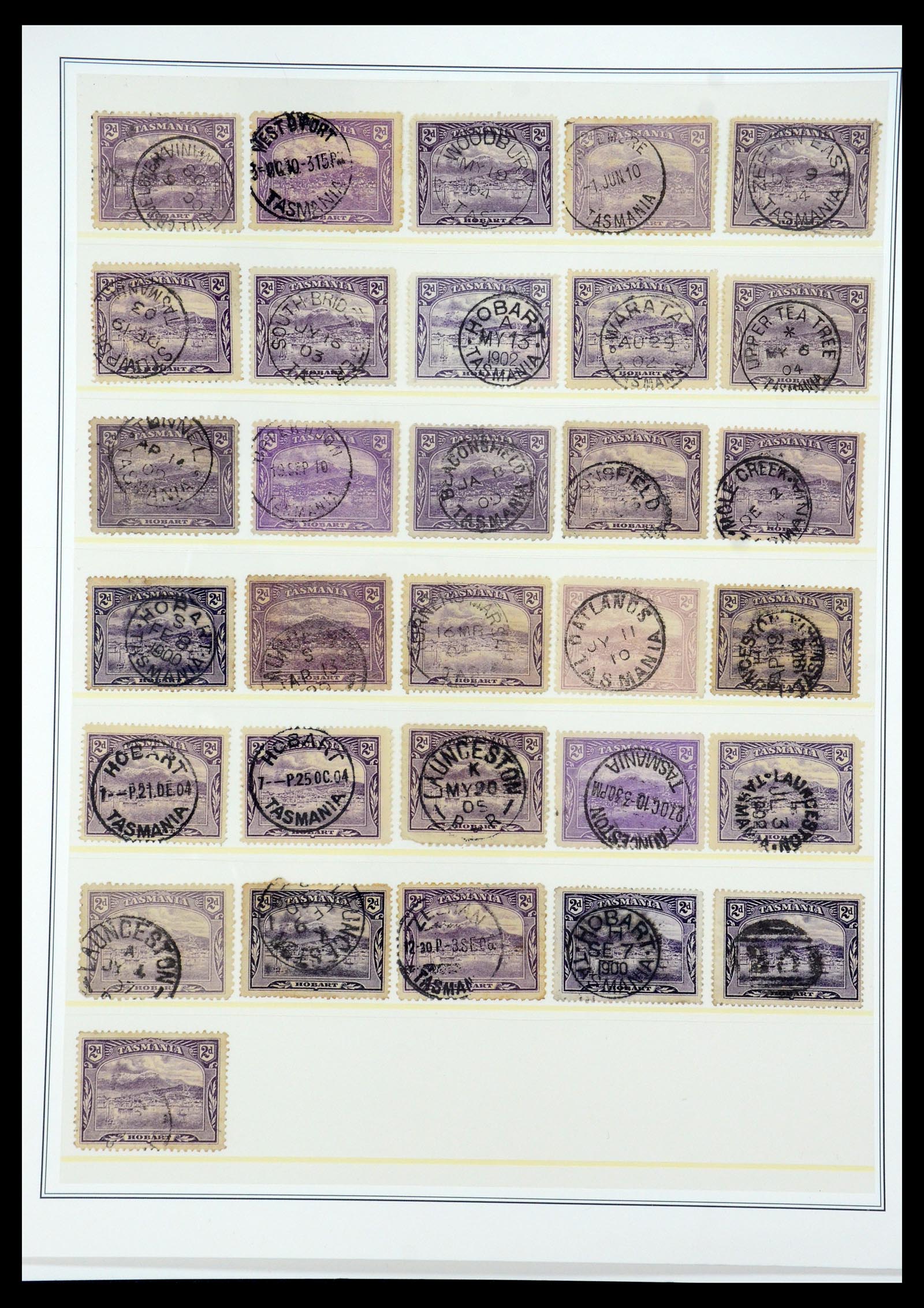 35508 040 - Stamp Collection 35508 Tasmania cancel collection 1899-1908.