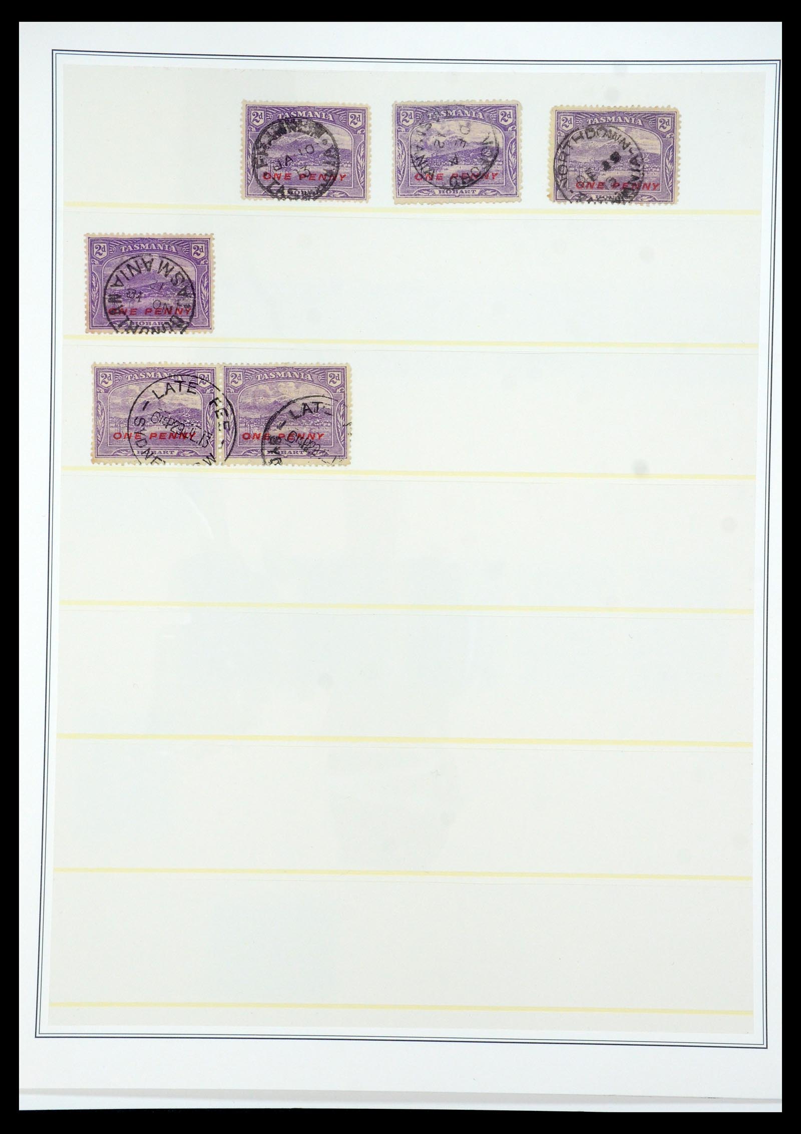 35508 041 - Stamp Collection 35508 Tasmania cancel collection 1899-1908.