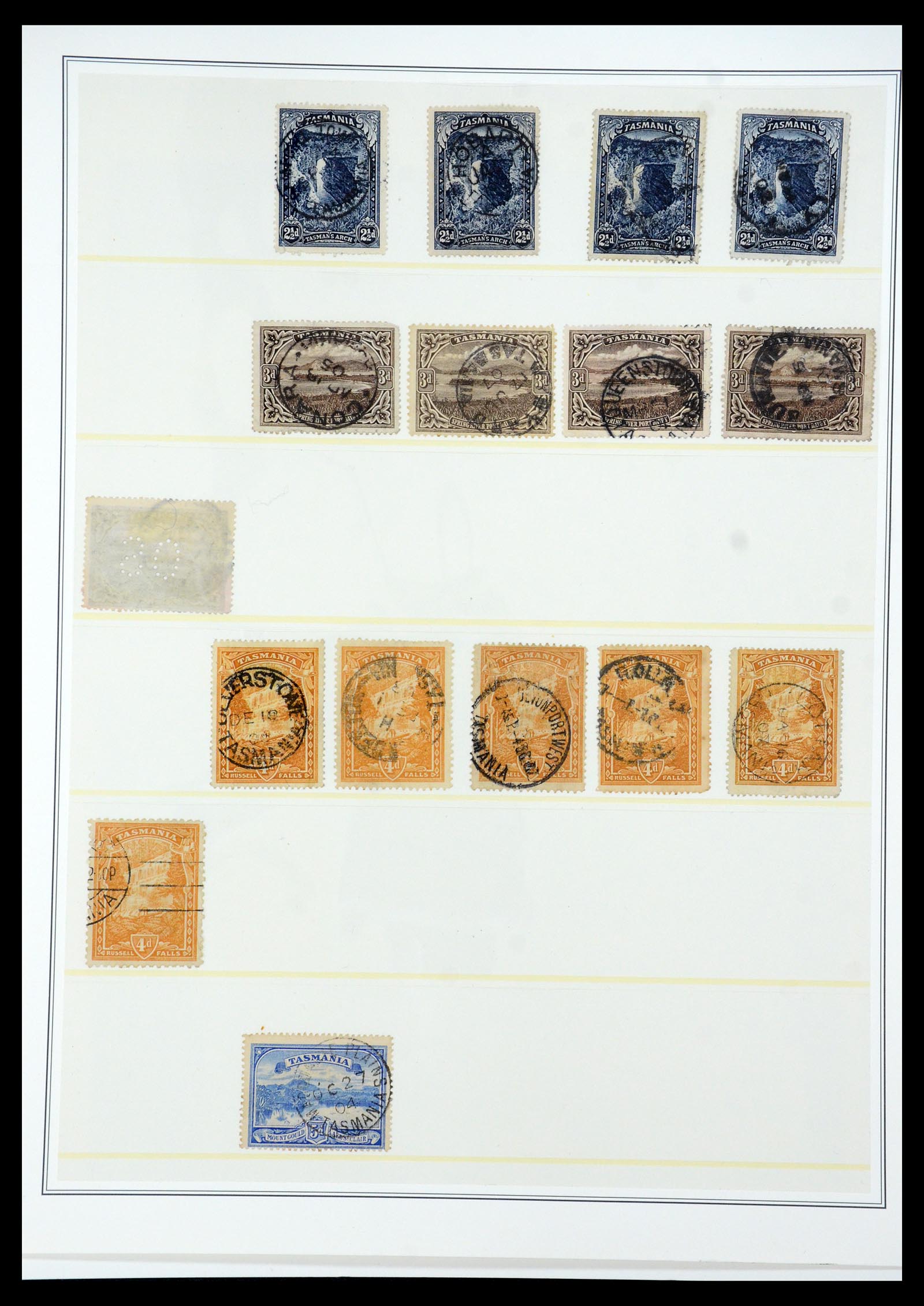 35508 042 - Stamp Collection 35508 Tasmania cancel collection 1899-1908.