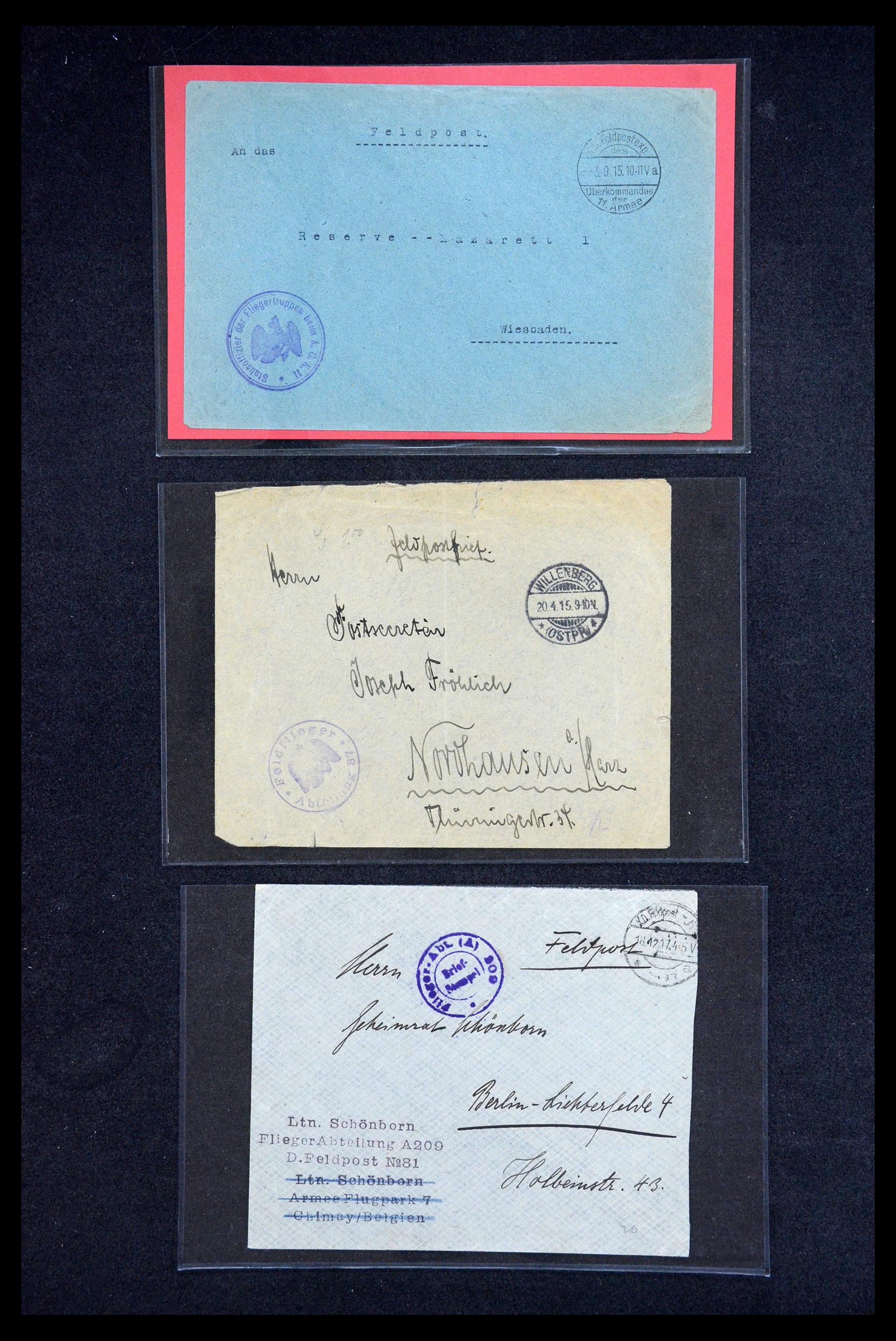 35512 003 - Postzegelverzameling 35512 Duitsland Zeppelin bases 1914-1918.