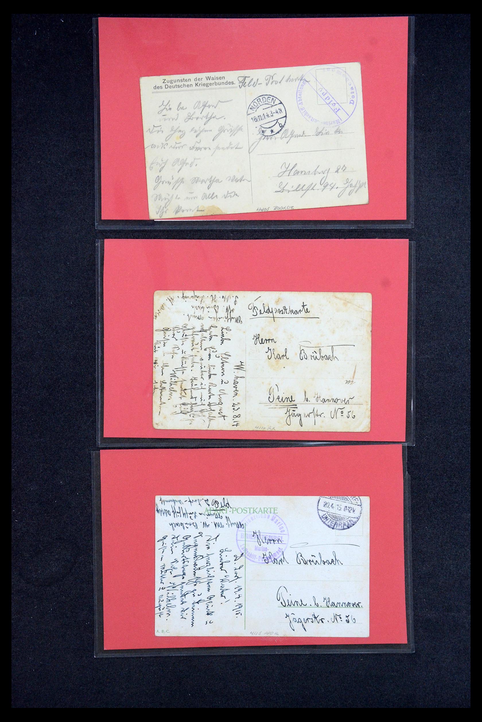 35512 004 - Postzegelverzameling 35512 Duitsland Zeppelin bases 1914-1918.