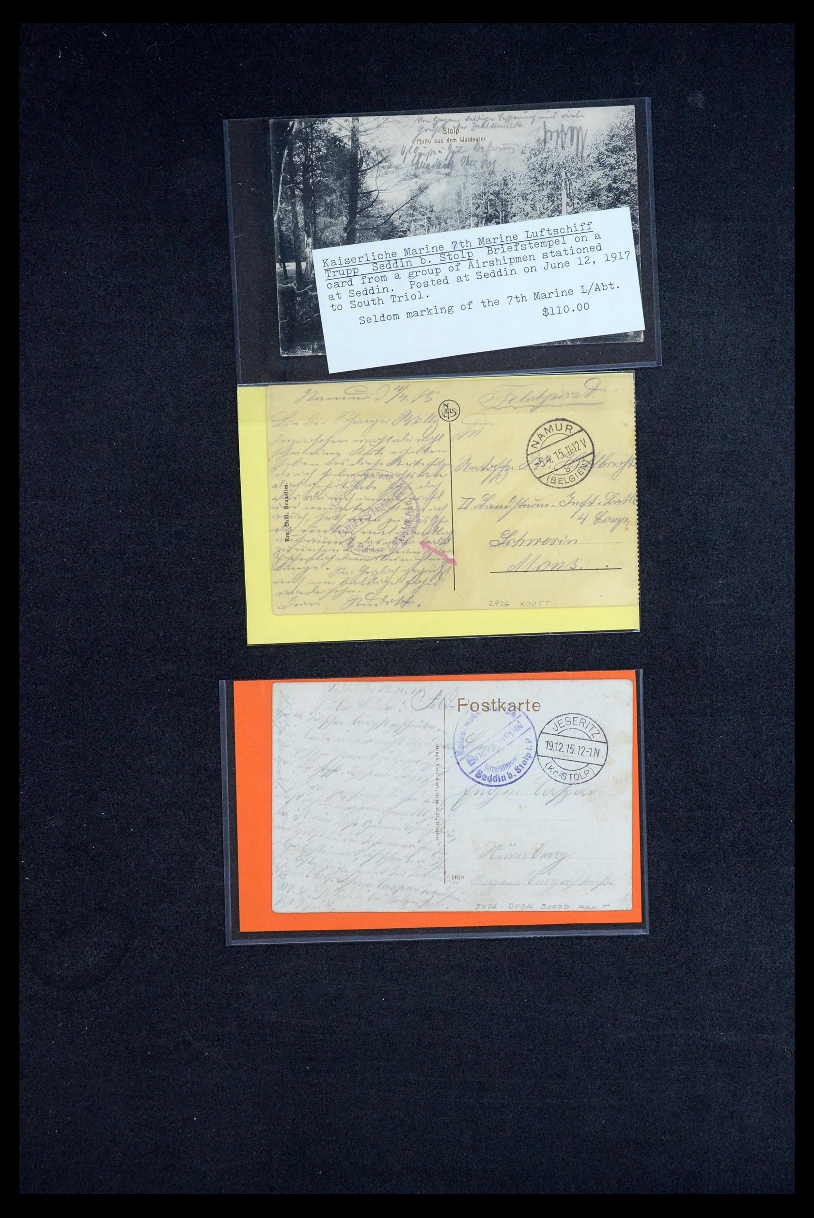 35512 008 - Postzegelverzameling 35512 Duitsland Zeppelin bases 1914-1918.