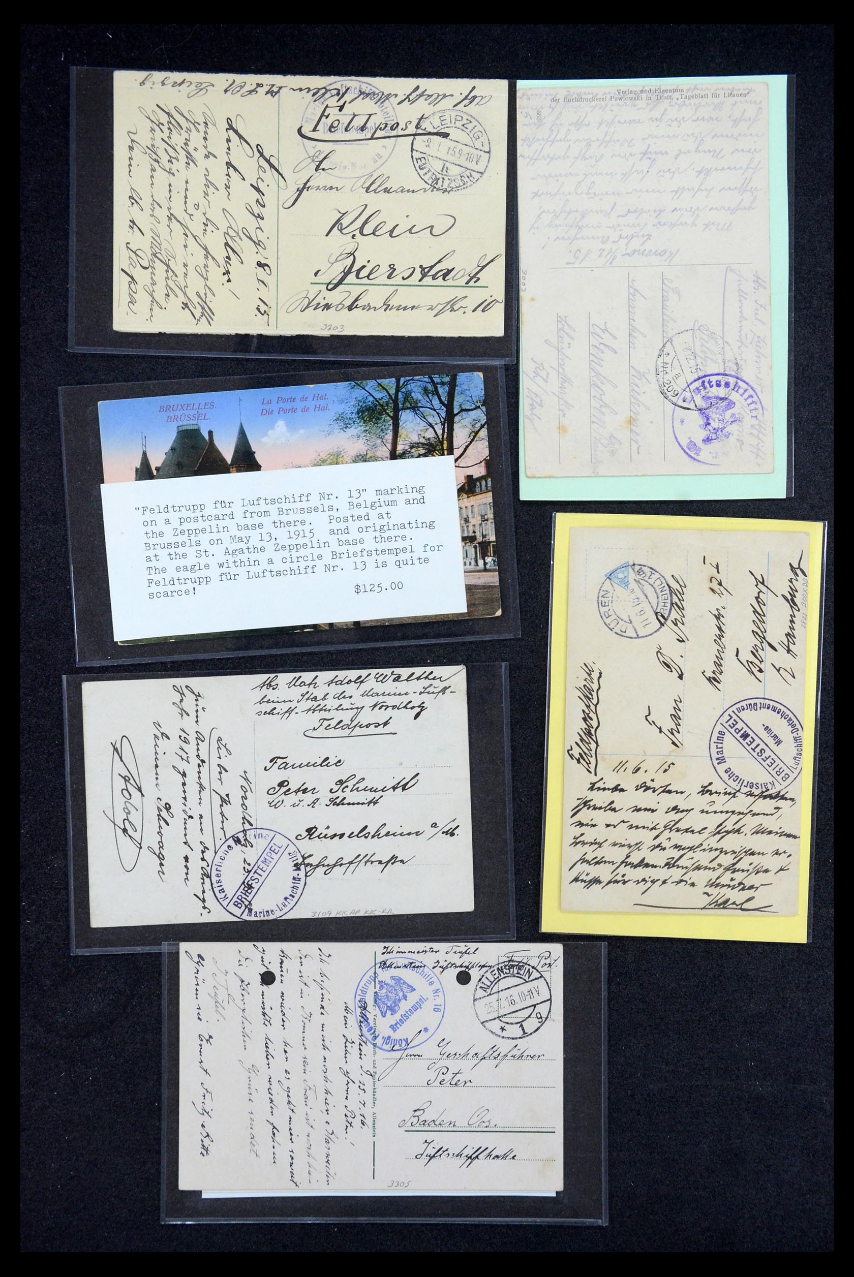 35512 009 - Postzegelverzameling 35512 Duitsland Zeppelin bases 1914-1918.