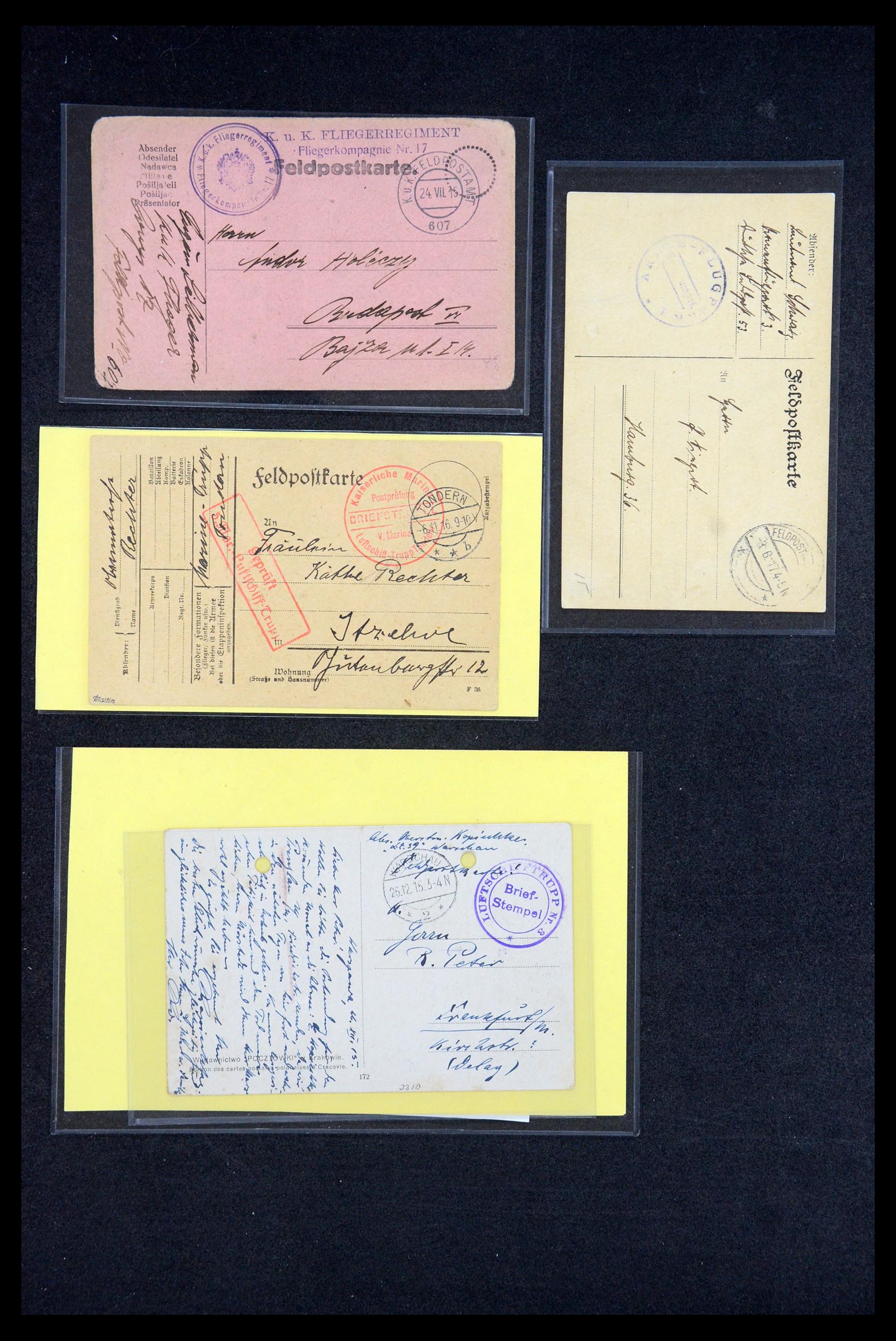35512 013 - Postzegelverzameling 35512 Duitsland Zeppelin bases 1914-1918.