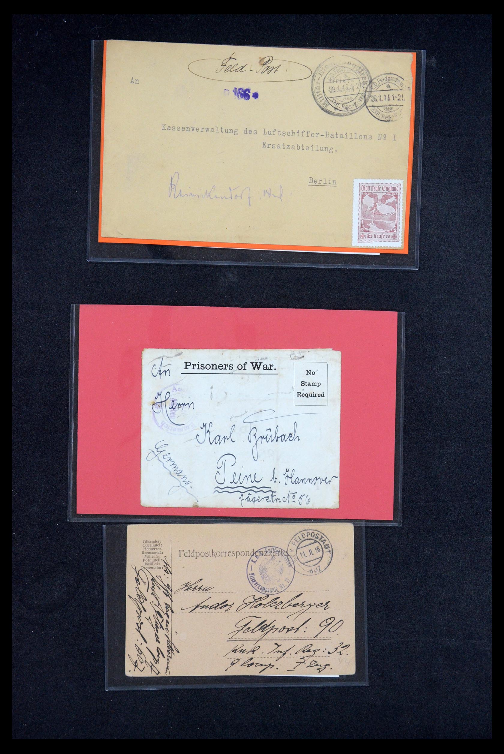 35512 014 - Postzegelverzameling 35512 Duitsland Zeppelin bases 1914-1918.
