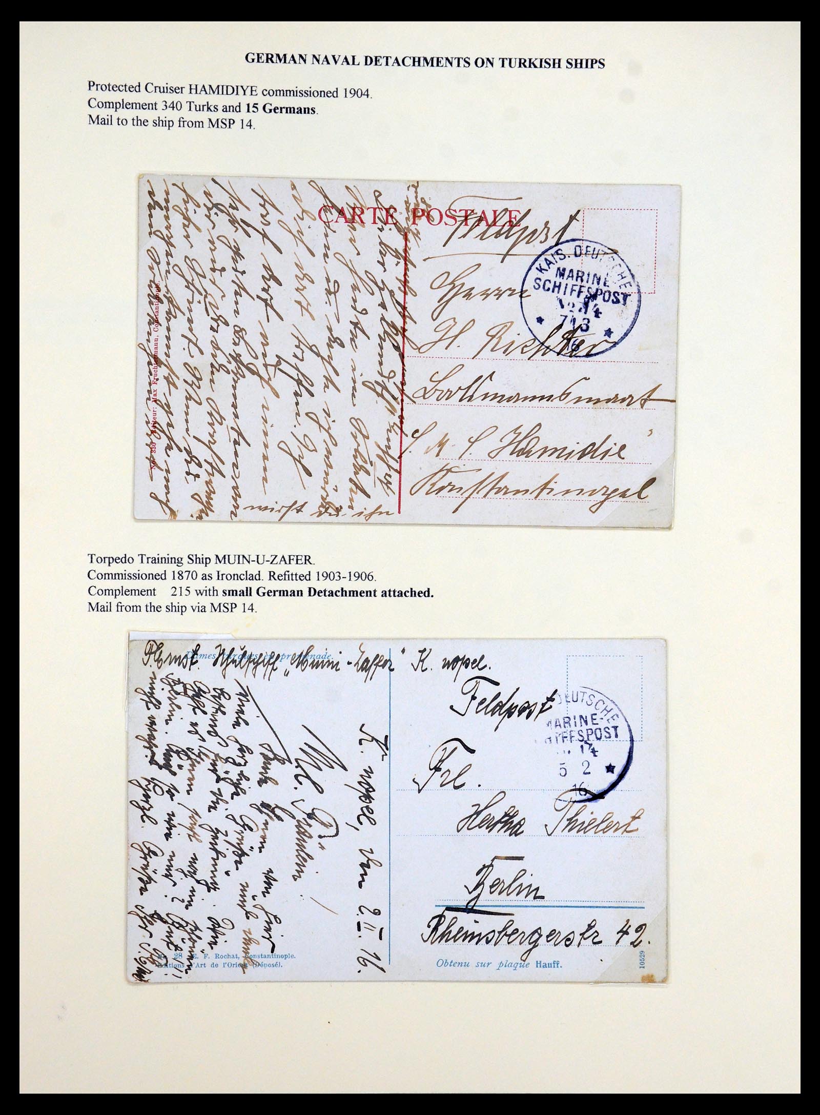 35515 004 - Stamp Collection 35515 Germany covers og Military mission in Turkey 1914
