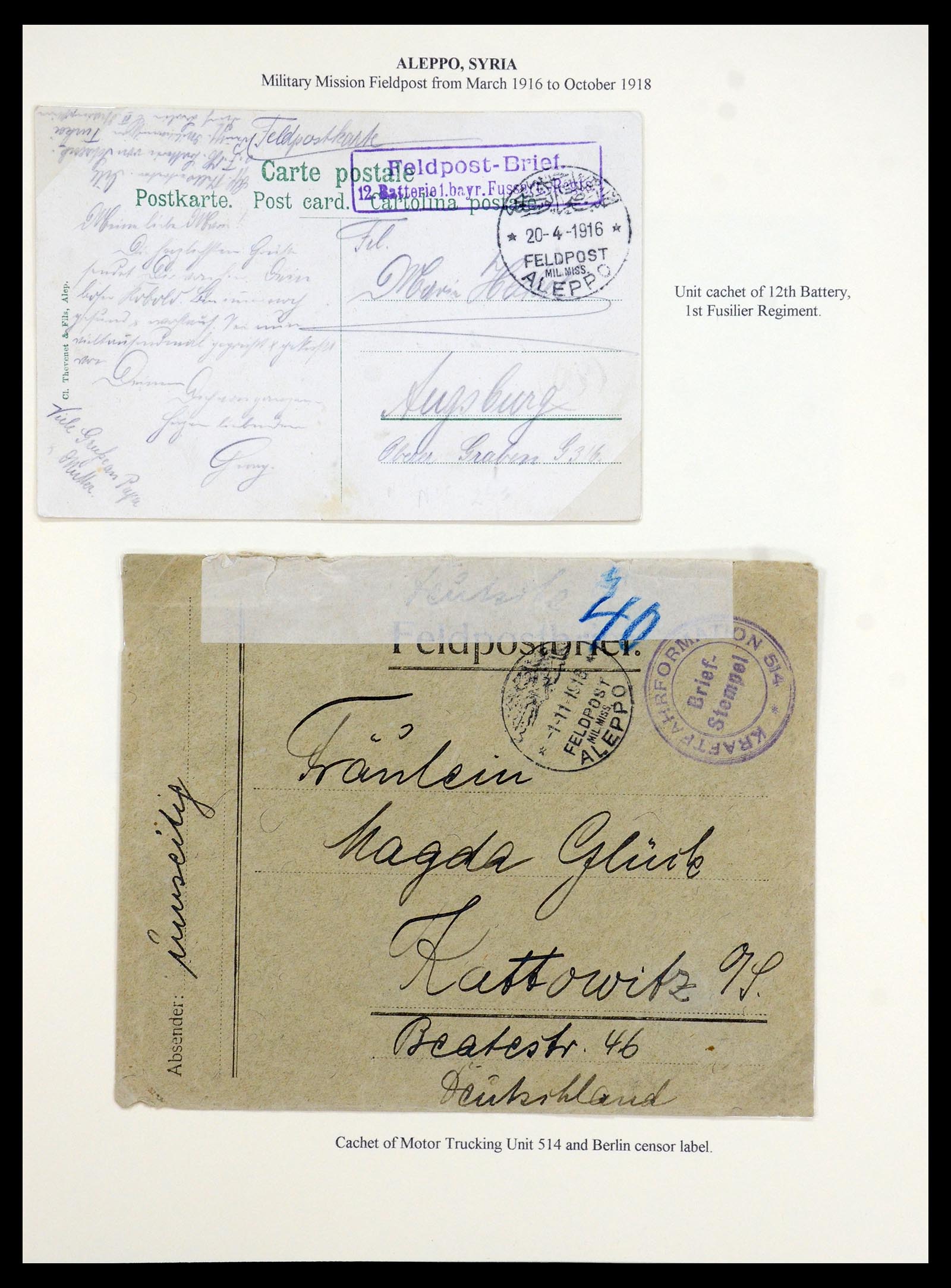35515 006 - Stamp Collection 35515 Germany covers og Military mission in Turkey 1914