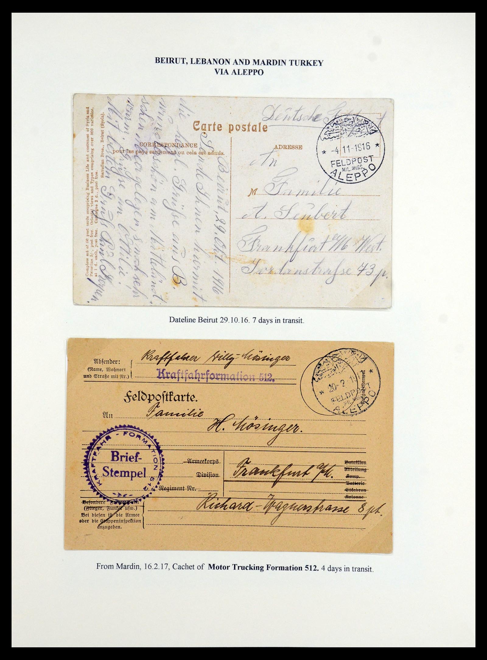 35515 016 - Stamp Collection 35515 Germany covers og Military mission in Turkey 1914
