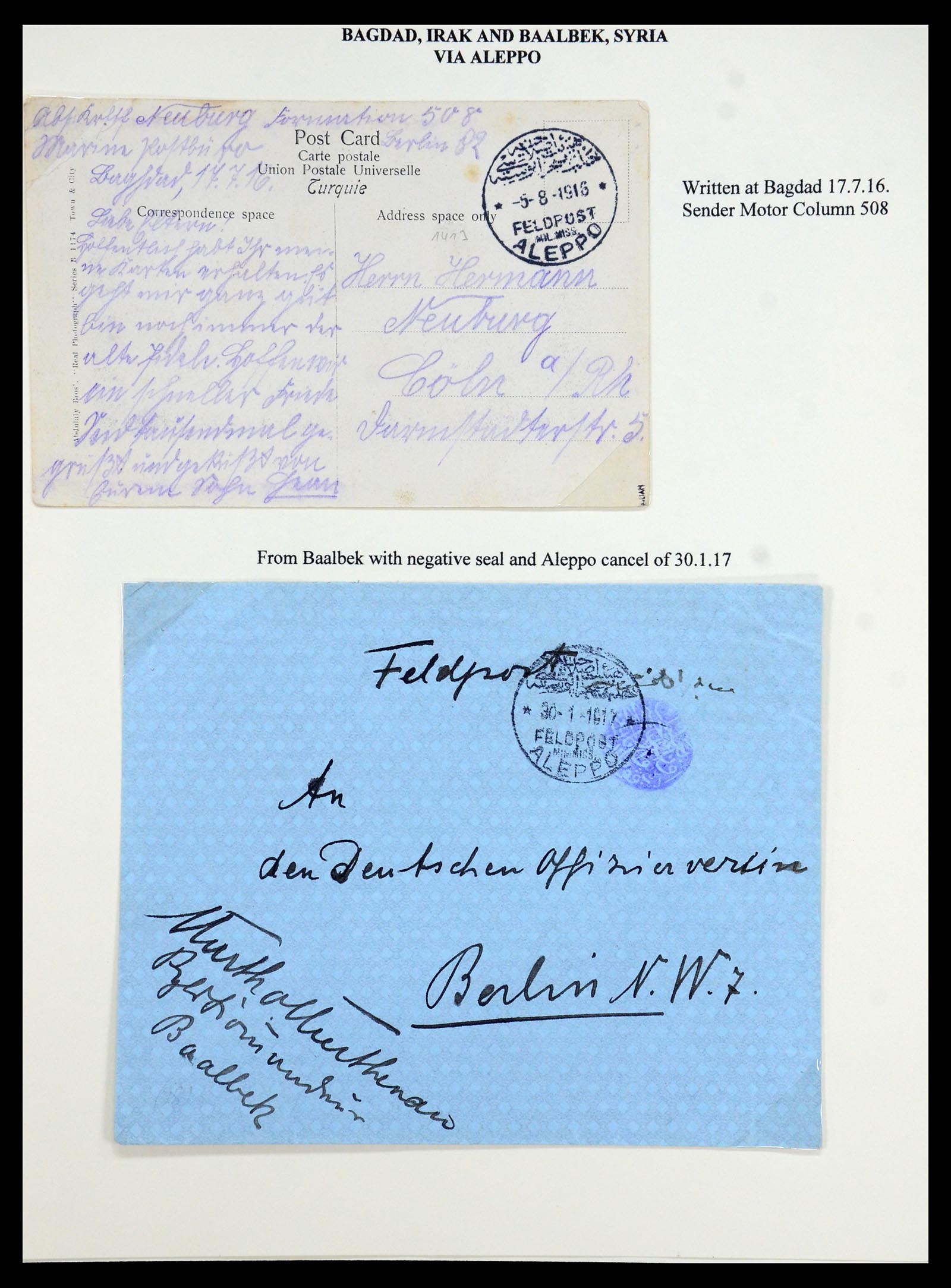 35515 017 - Stamp Collection 35515 Germany covers og Military mission in Turkey 1914