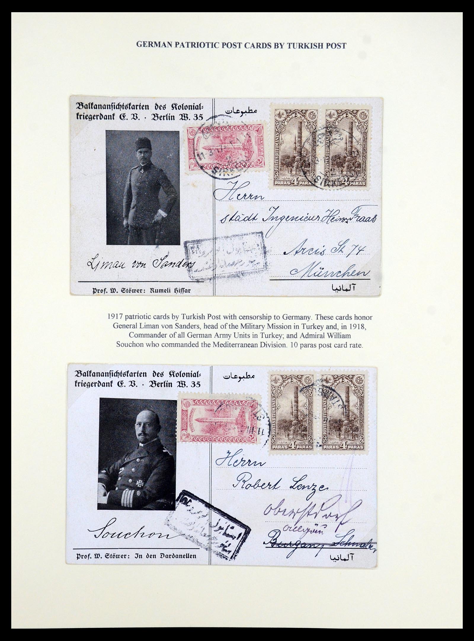 35515 020 - Stamp Collection 35515 Germany covers og Military mission in Turkey 1914