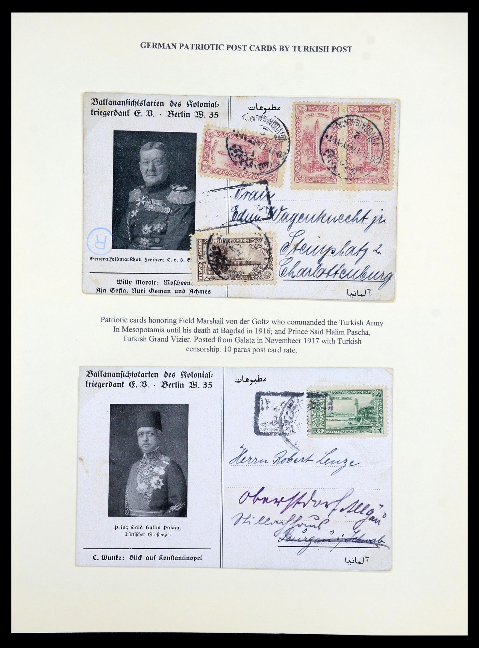 35515 021 - Stamp Collection 35515 Germany covers og Military mission in Turkey 1914