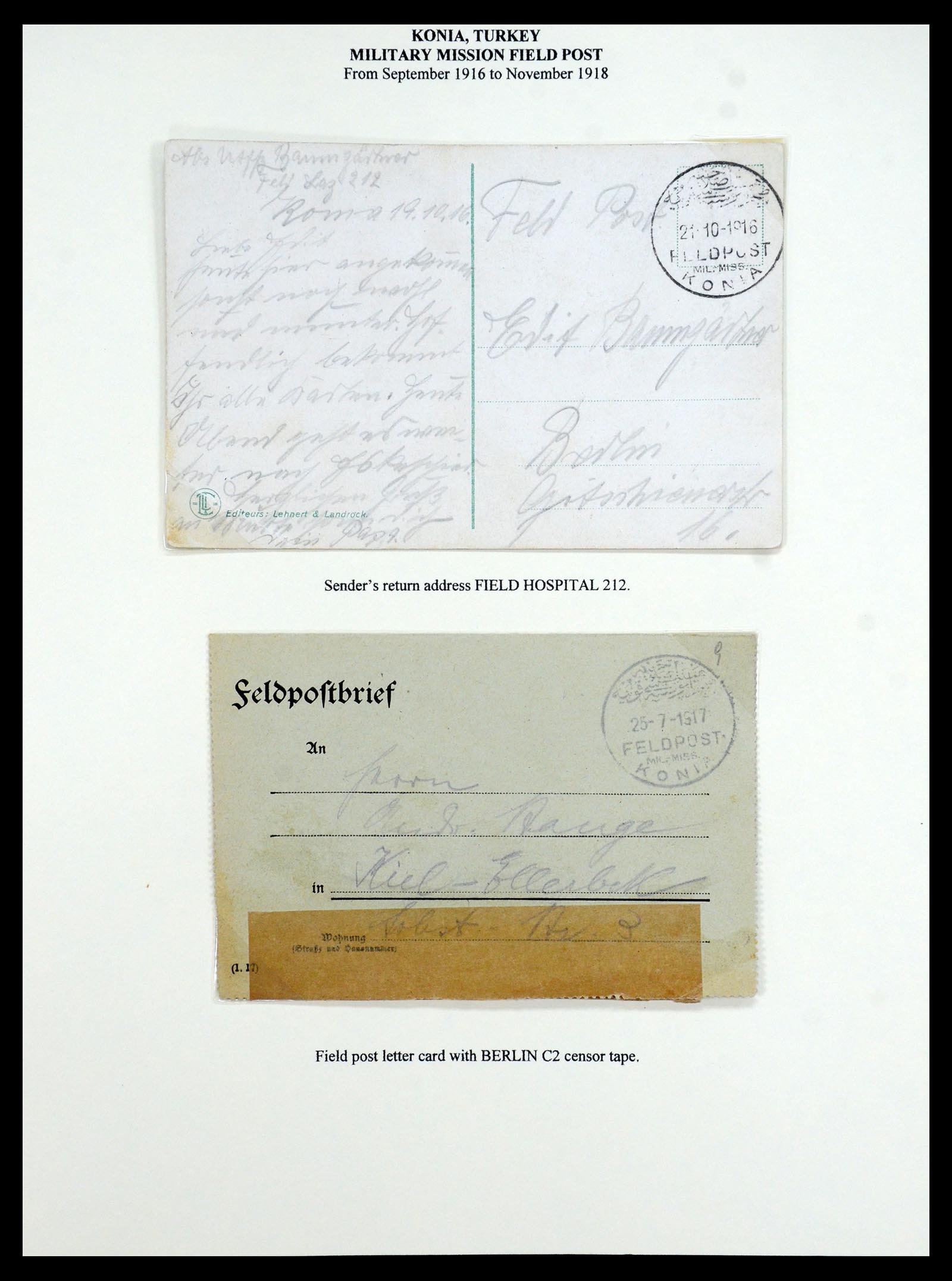 35515 032 - Stamp Collection 35515 Germany covers og Military mission in Turkey 1914