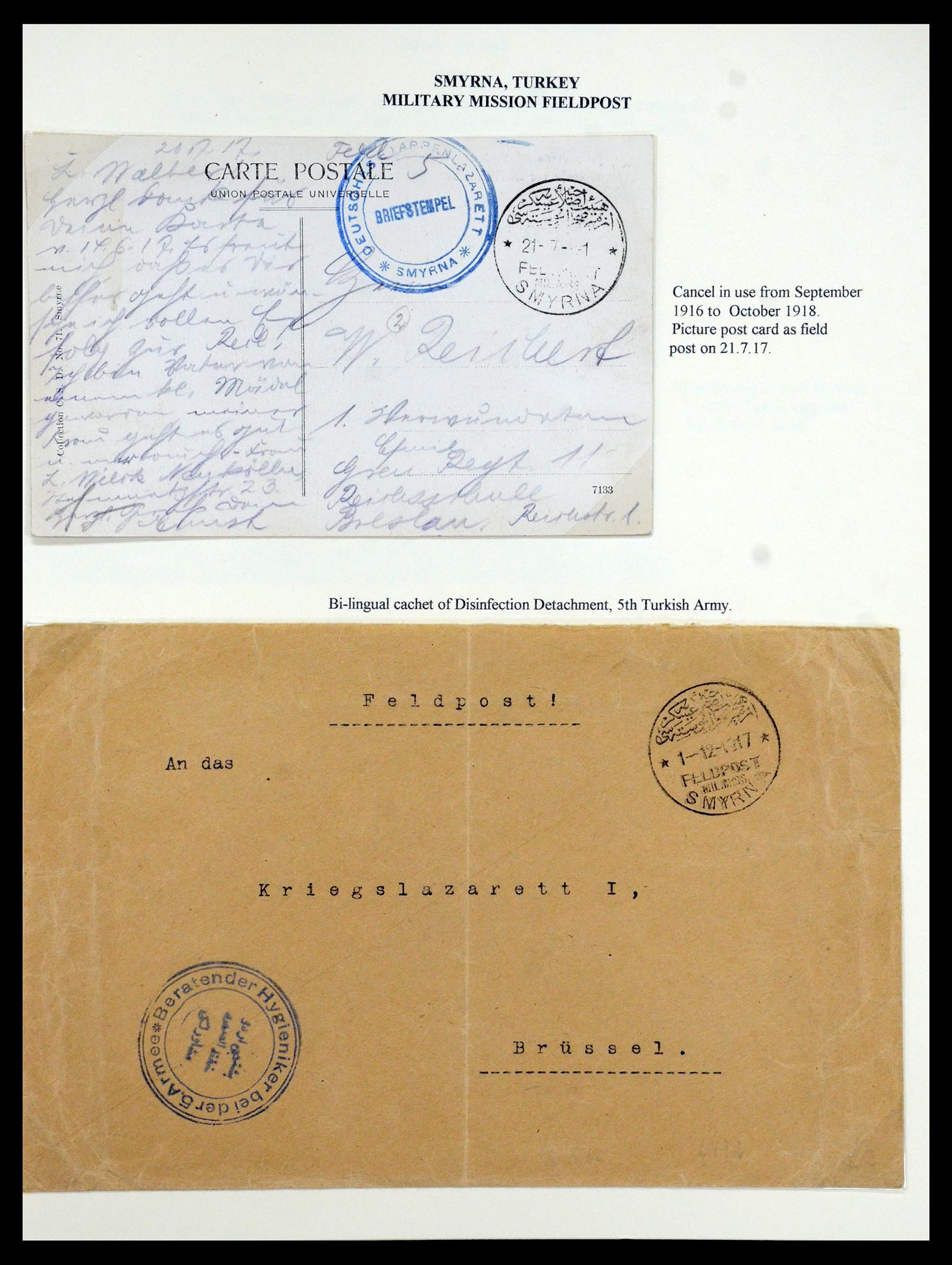 35515 036 - Stamp Collection 35515 Germany covers og Military mission in Turkey 1914