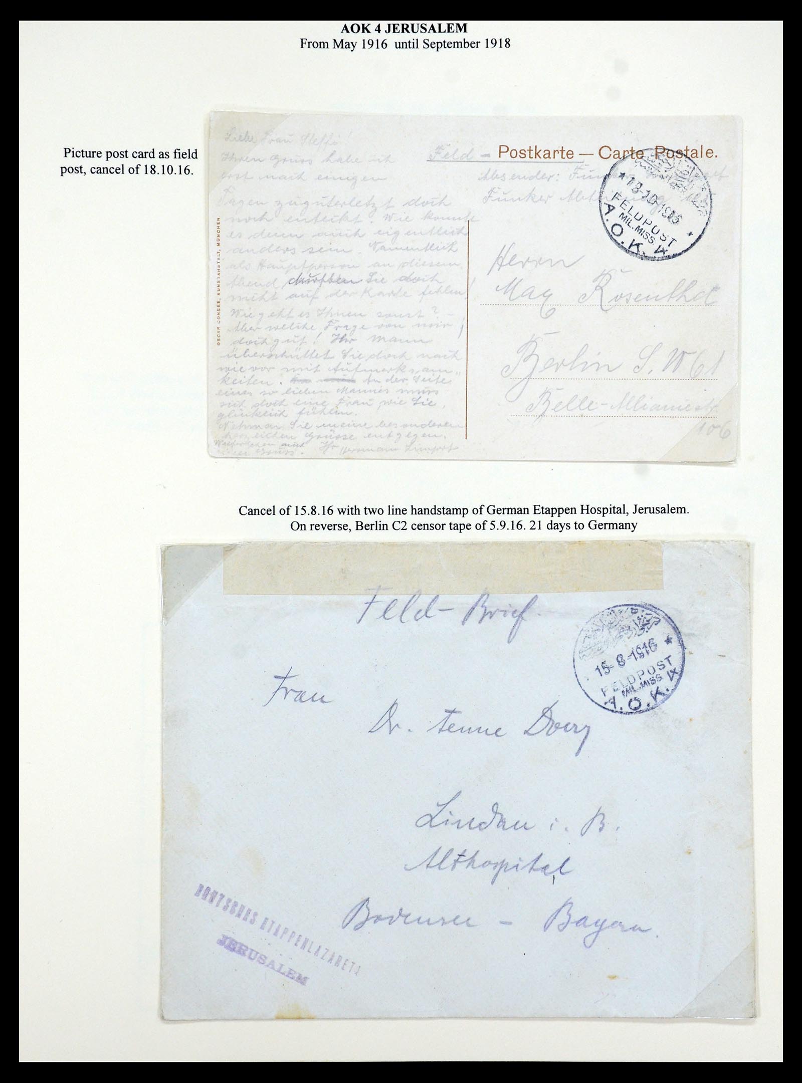 35515 040 - Stamp Collection 35515 Germany covers og Military mission in Turkey 1914